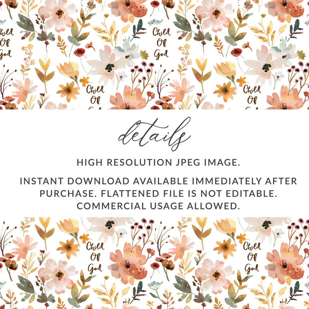 Child Of God Floral High Resolution JPEG Image