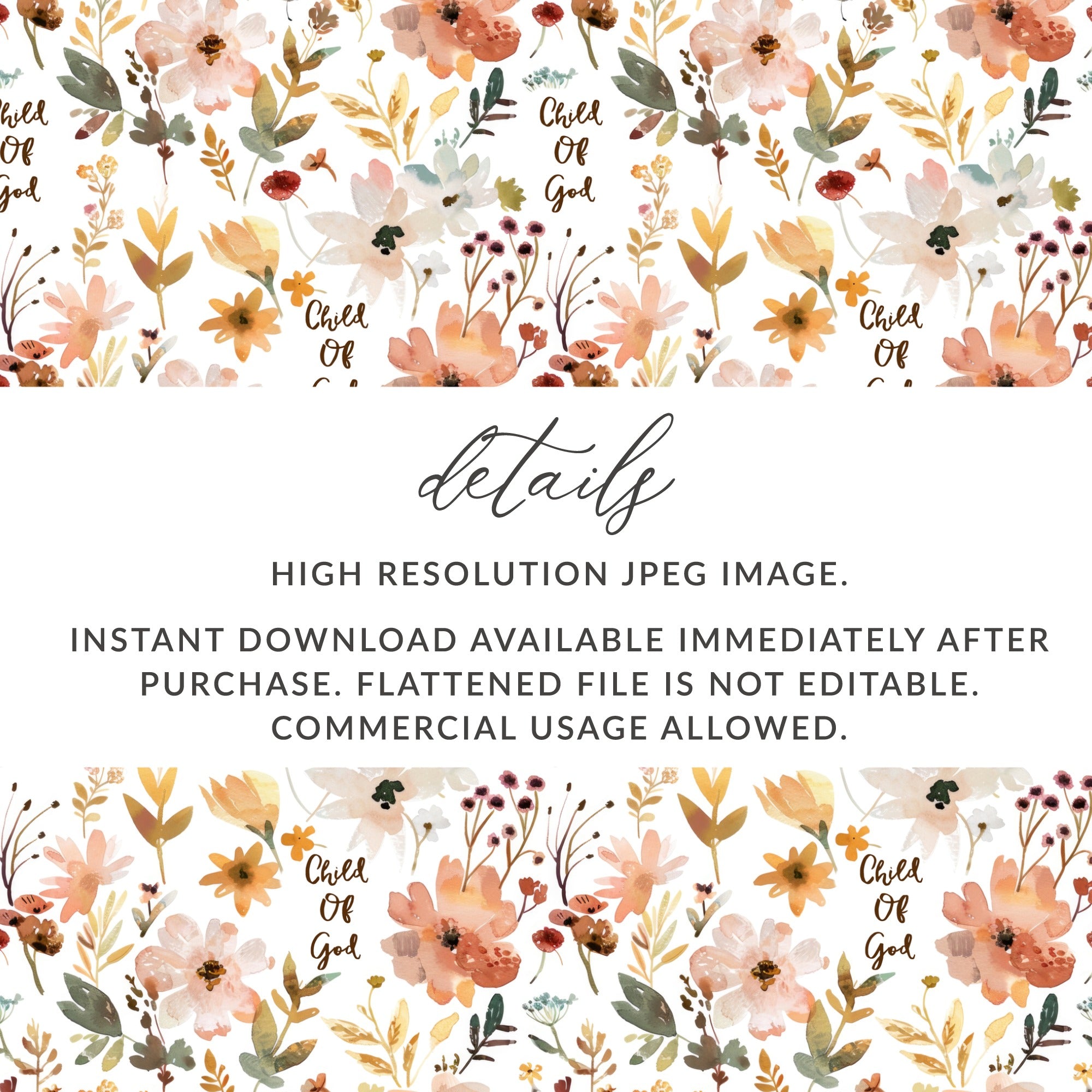 Child Of God Floral High Resolution JPEG Image
