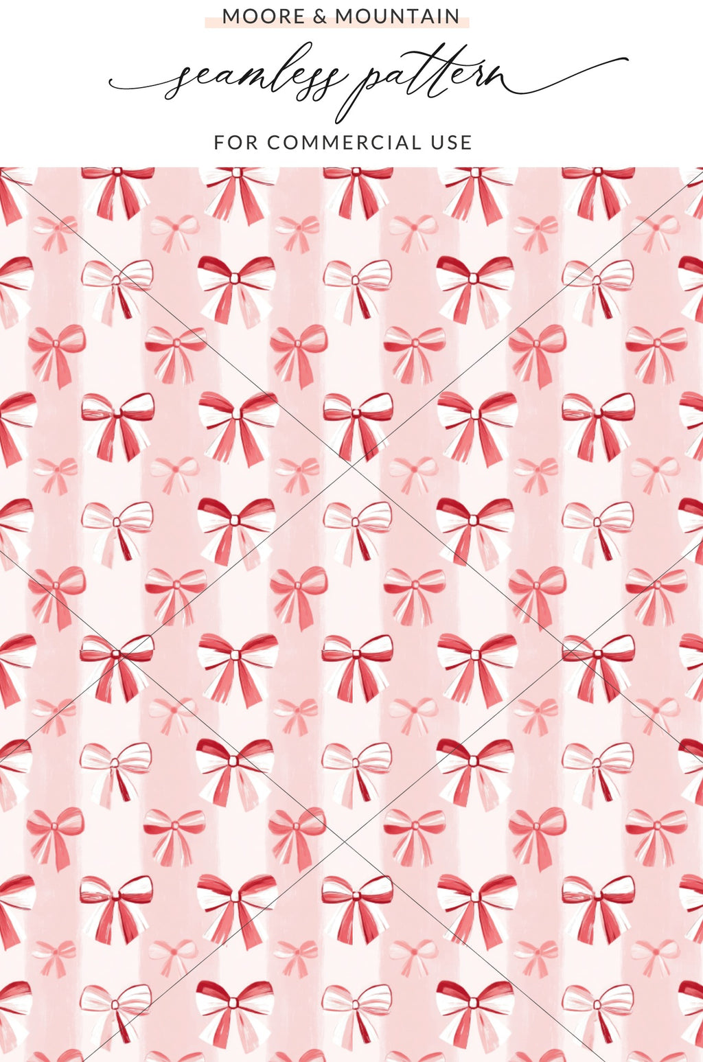 Red and Pink Decorative Bows Seamless Pattern Design
