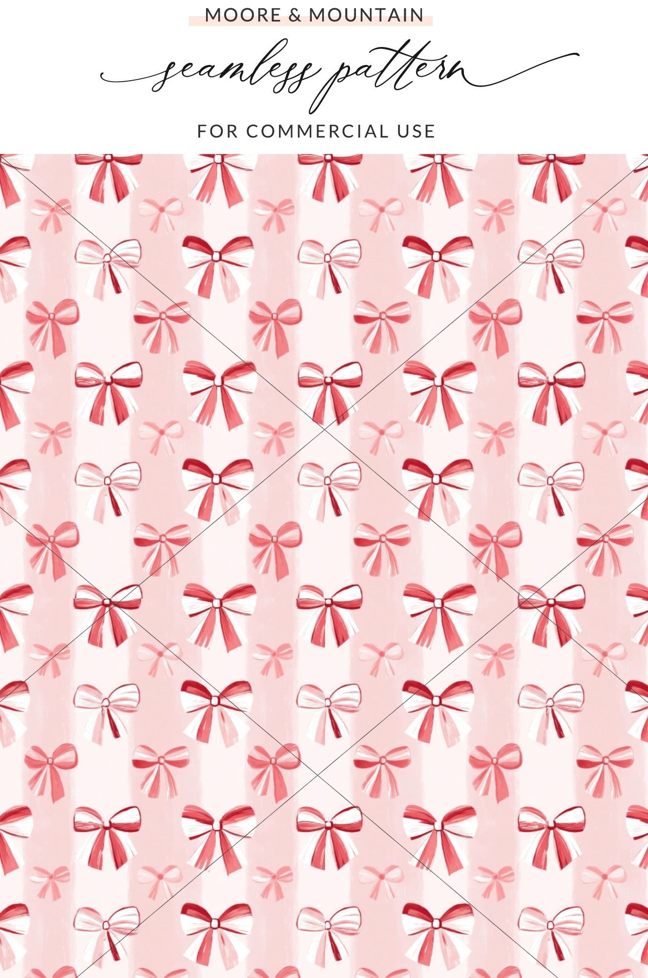 Red and Pink Decorative Bows Seamless Pattern Design