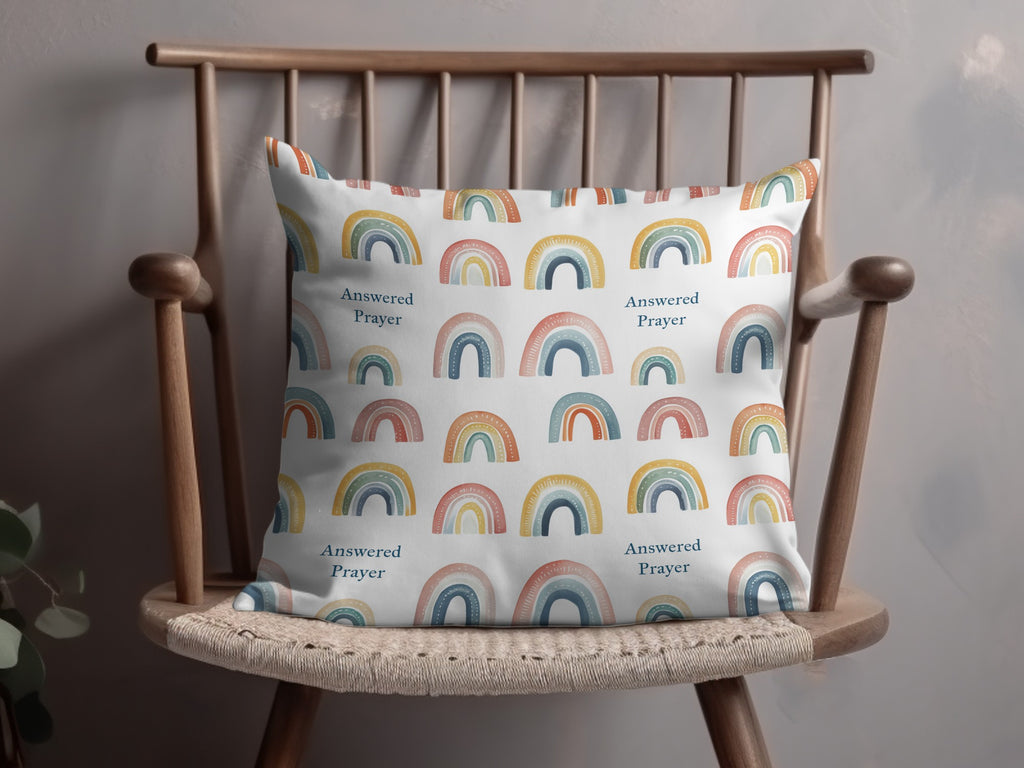 Answered Prayer Rainbow Decorative Throw Pillow