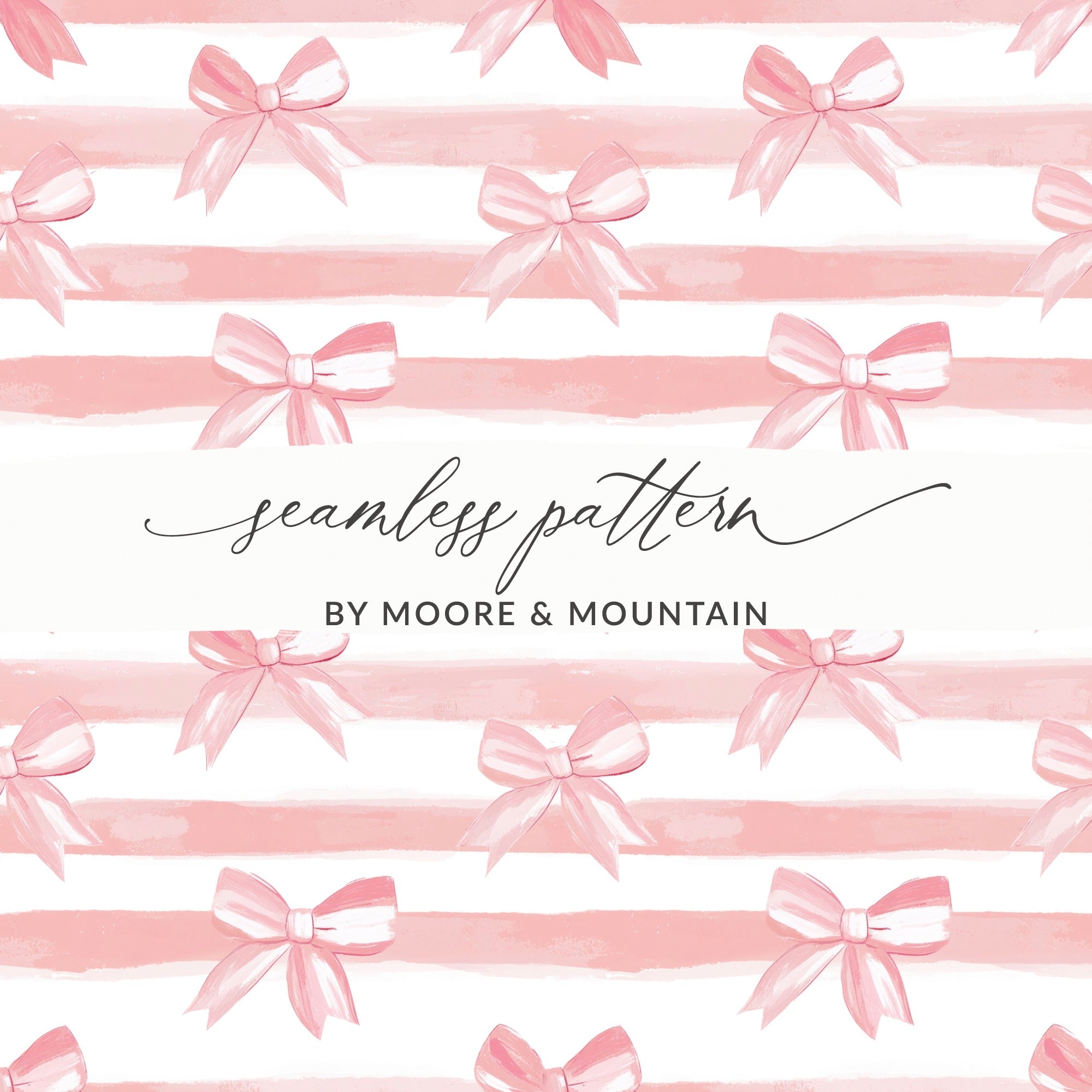 Pink Bow and Stripe Seamless Pattern Design for Crafting