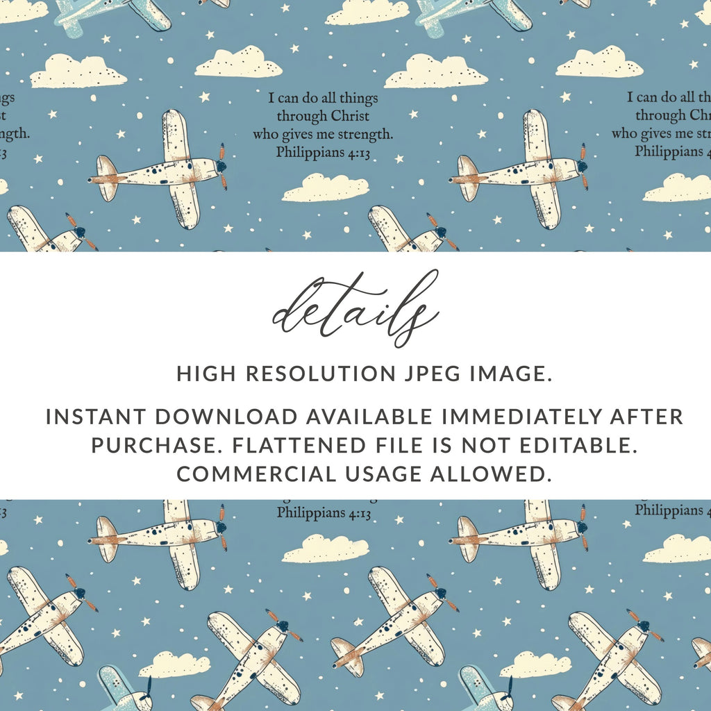Vintage Airplane Clouds Christian Verse Product Type