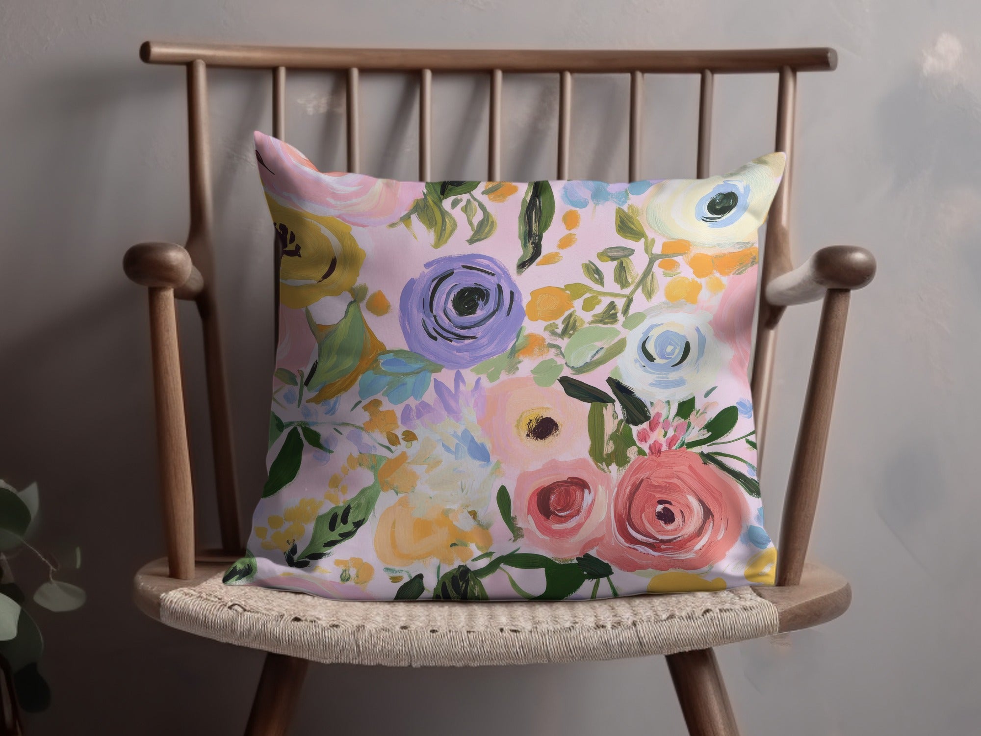 Pink Seamless Pattern, Modern Gouache Painted Floral Digital Paper, Abstract Floral Print, Roses Digital Product, Flower Fabric Design