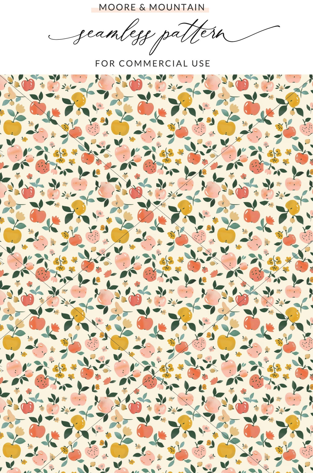 Cute Floral and Fruit Seamless Pattern Design