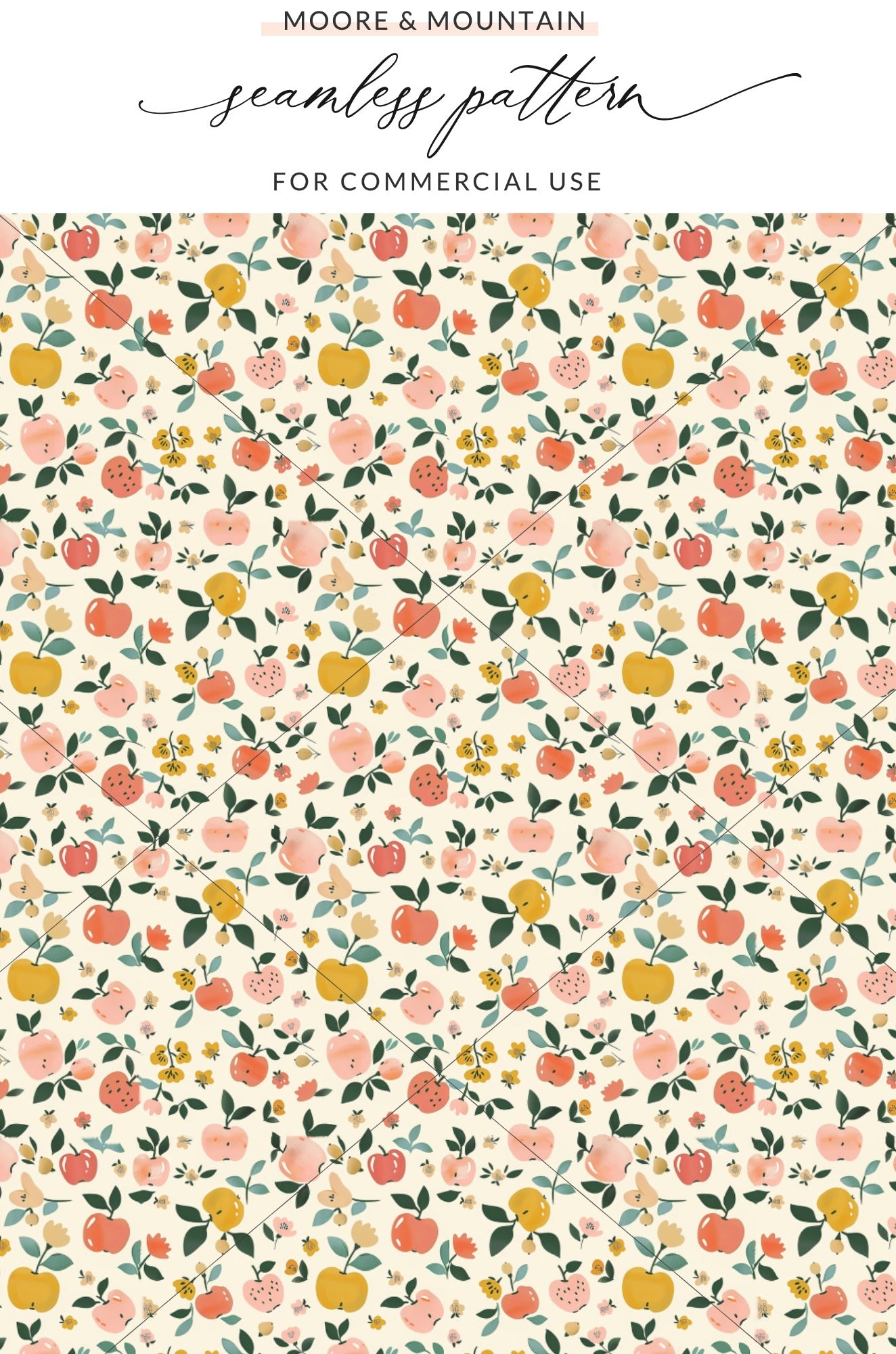 Cute Floral and Fruit Seamless Pattern Design