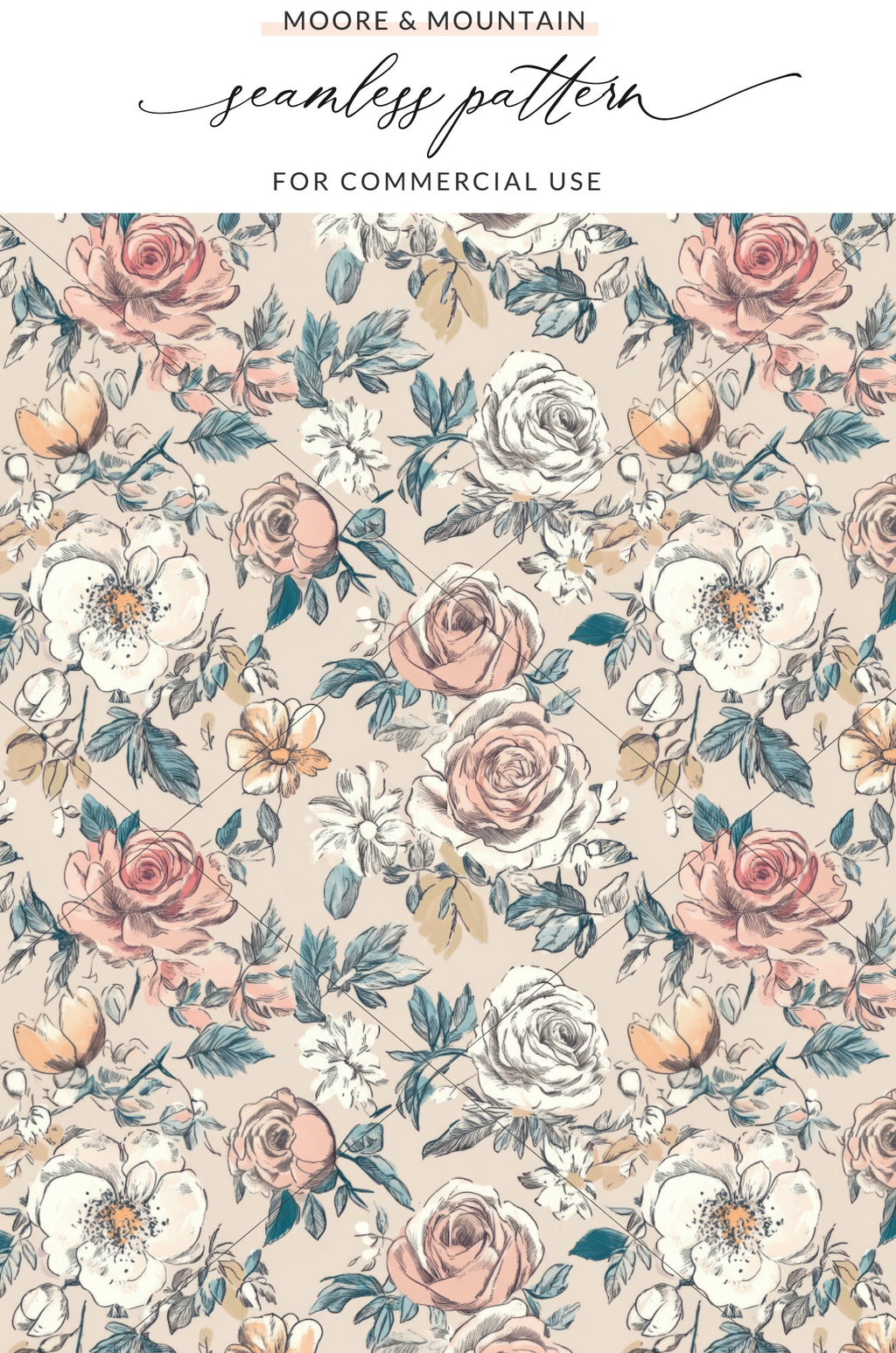 Moore & Mountain Seamless Pattern for Commercial Use