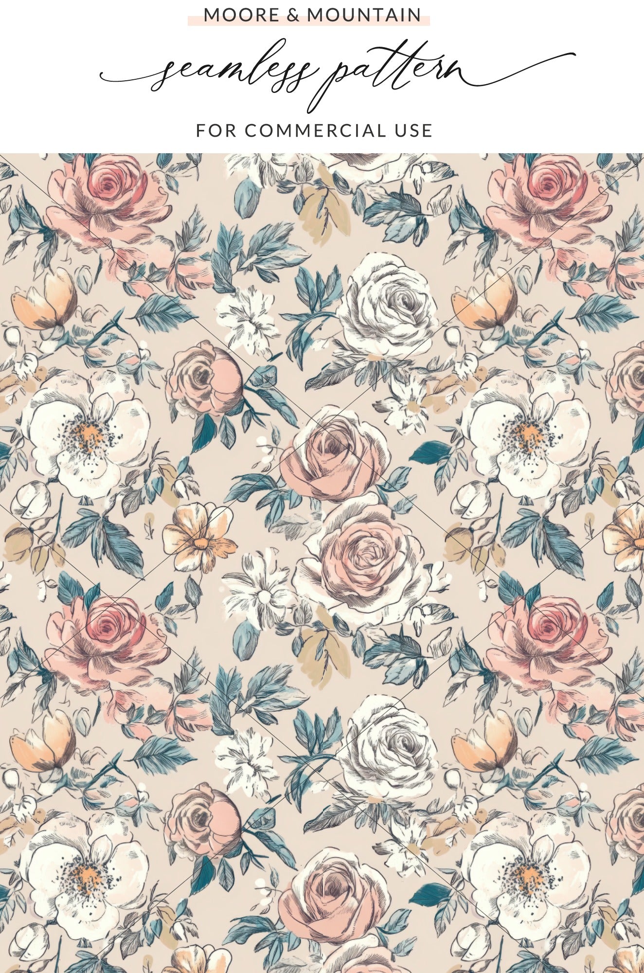 Moore & Mountain Seamless Pattern for Commercial Use