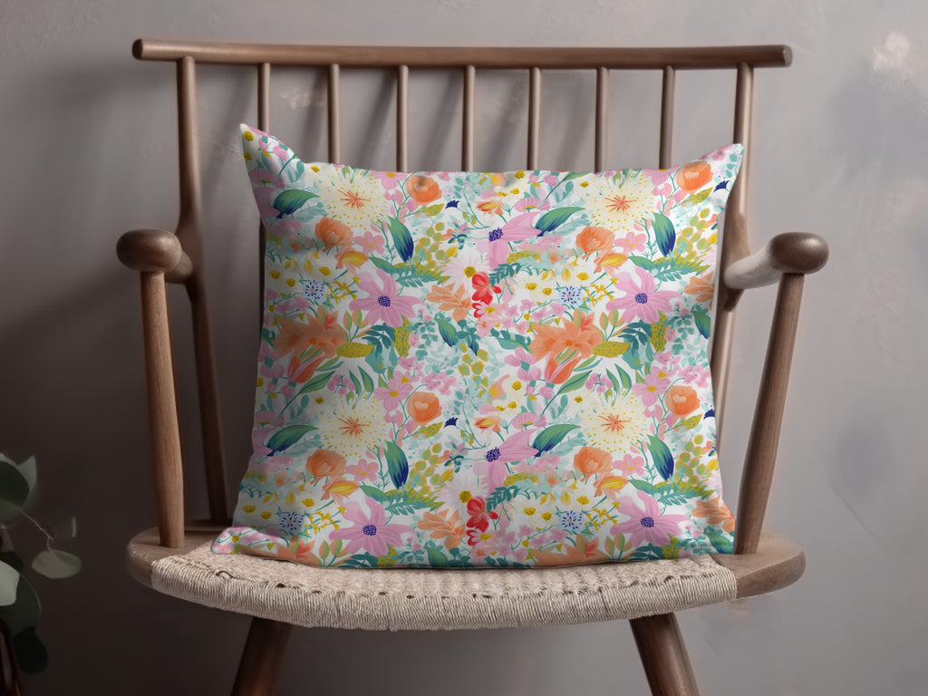 Vibrant Floral Patterned Decorative Pillow product