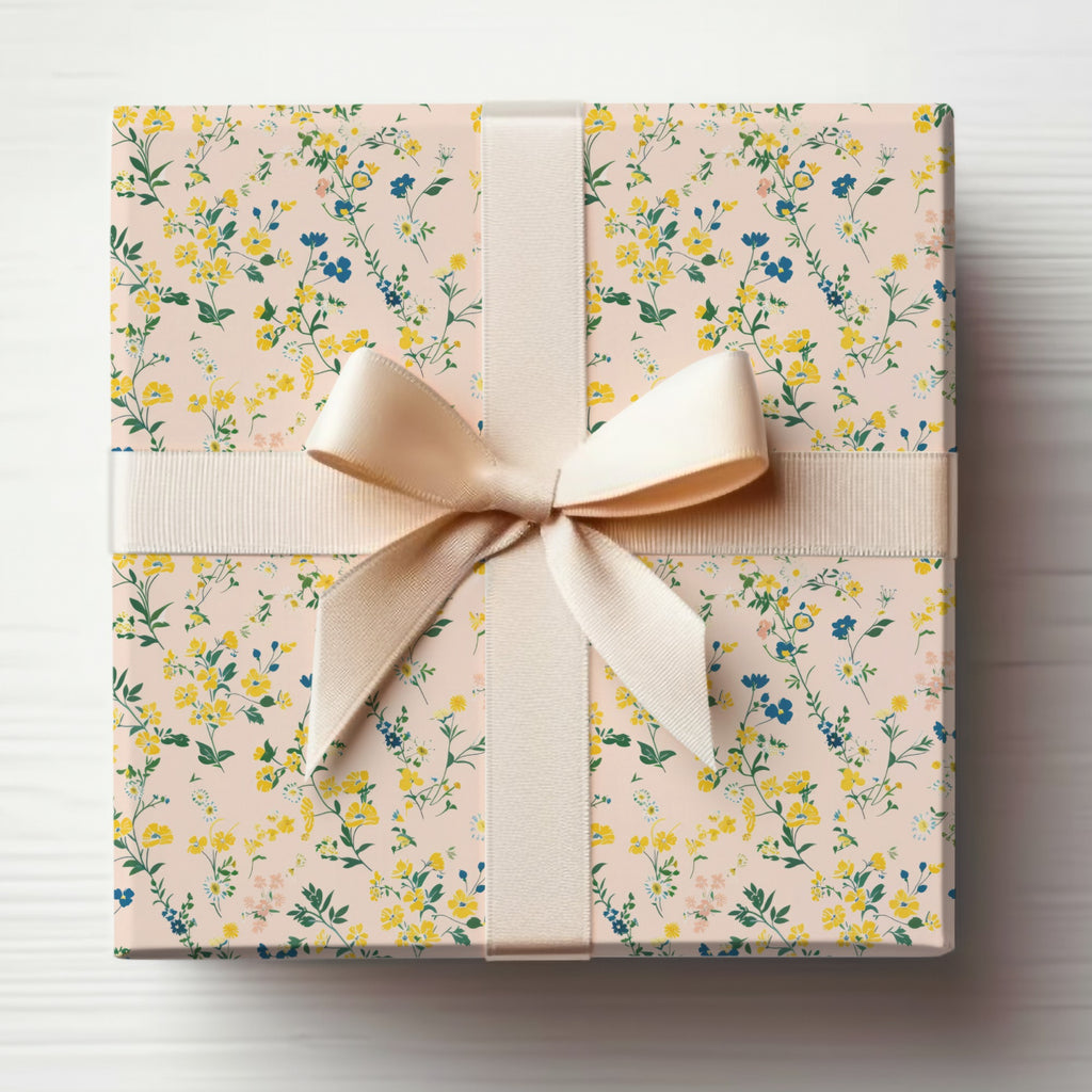 Elegant Floral Pattern Gift Box with Ribbon Bow