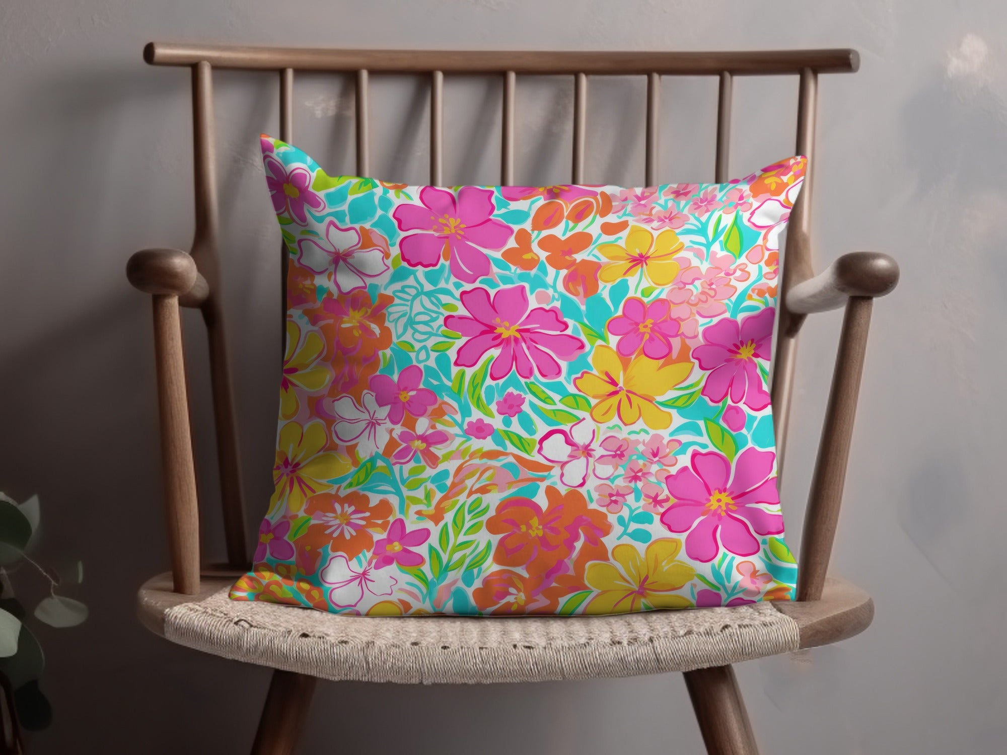 Colorful Floral Pattern Cushion Cover for Home Decor