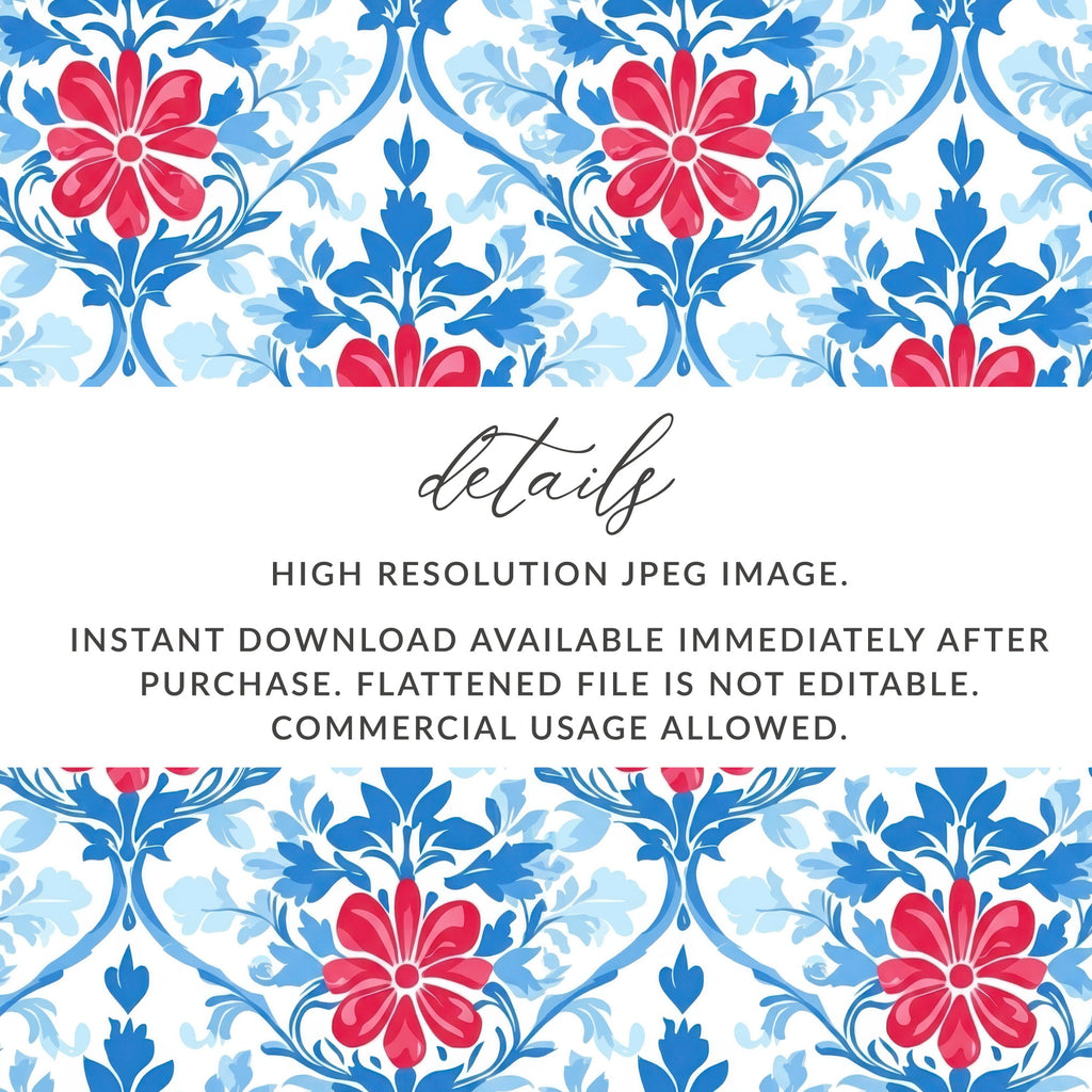 Floral pattern with text details about digital download.