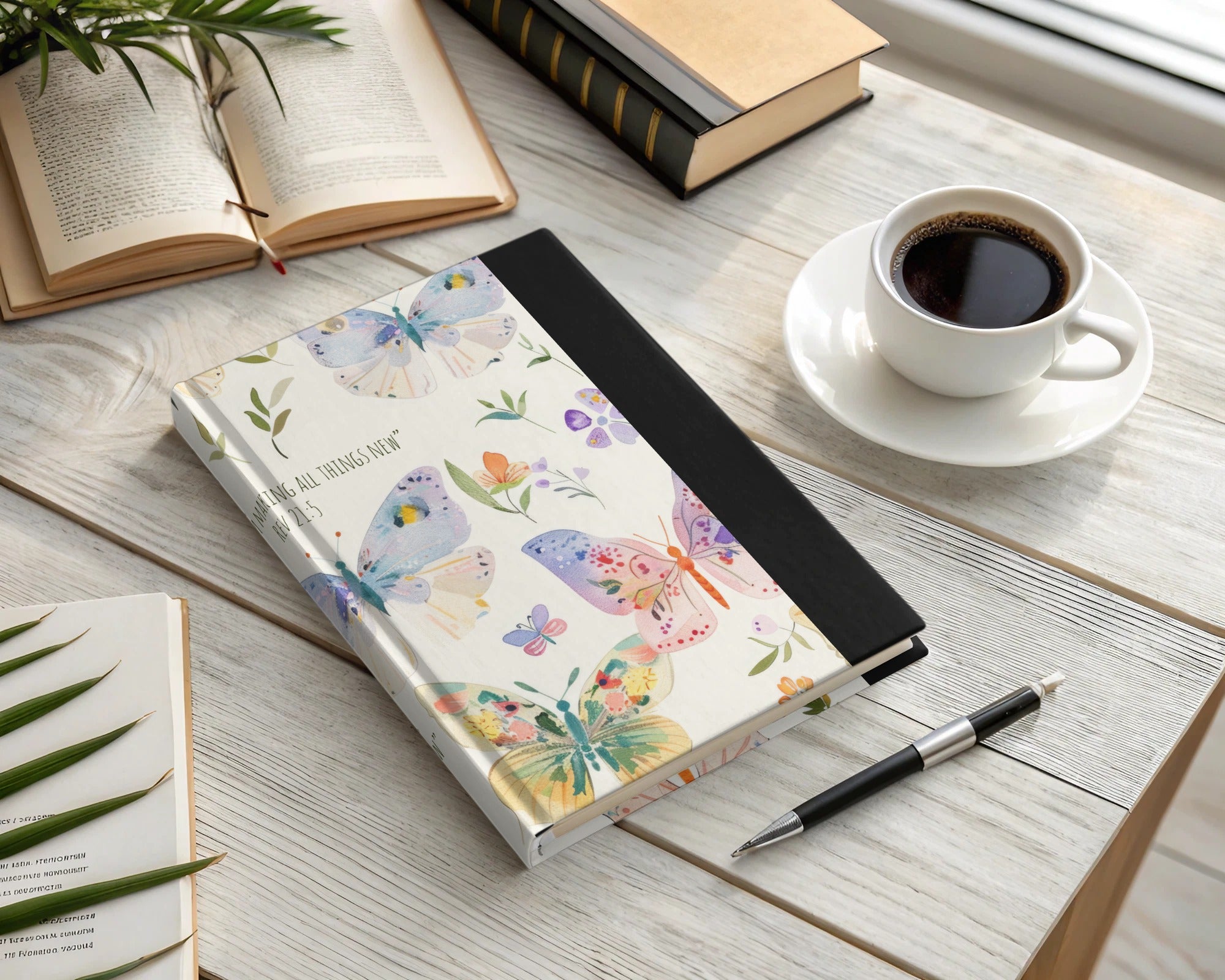 Butterfly and Floral Design on Hardcover Journal