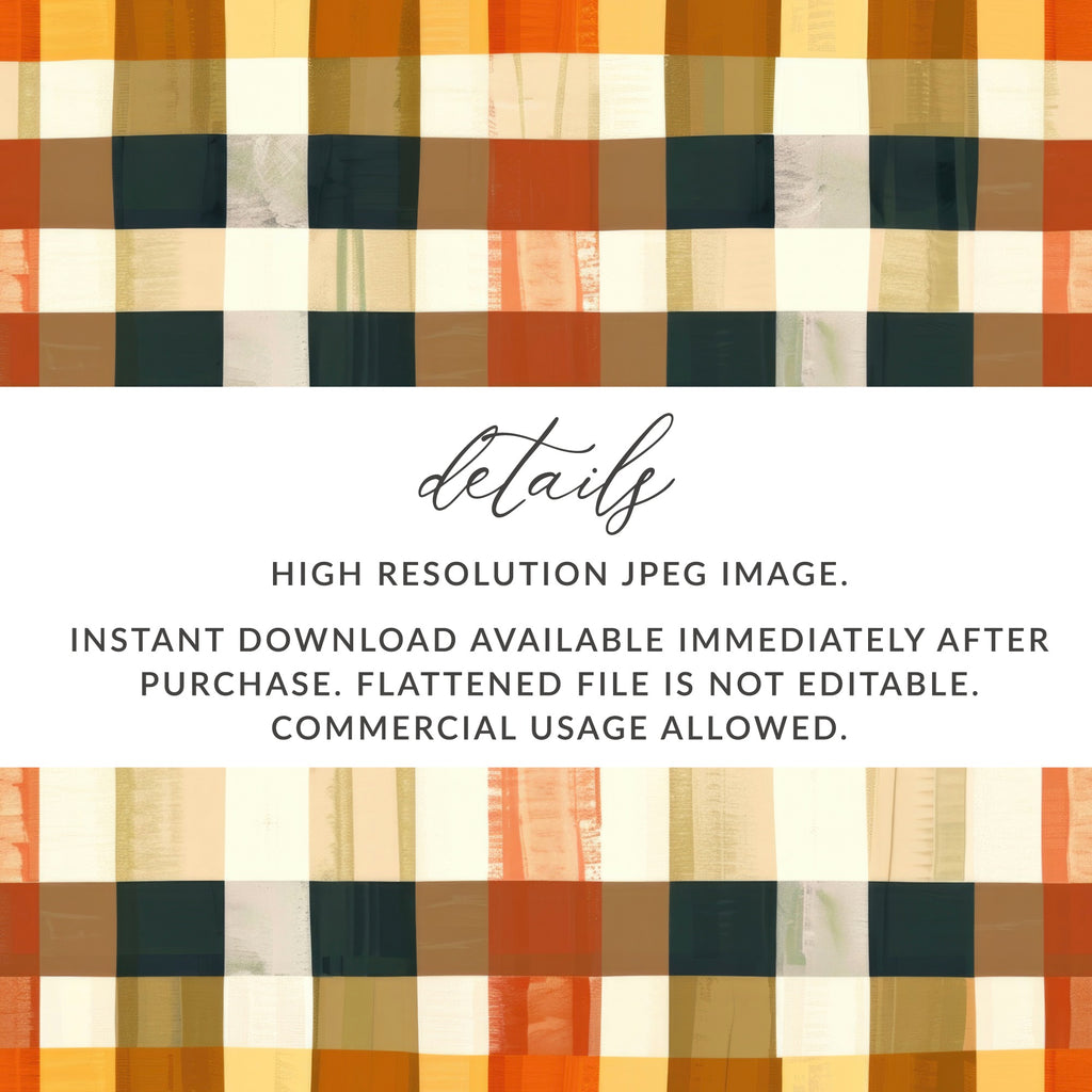 Fall Plaid Pattern High Resolution JPEG Instant Download