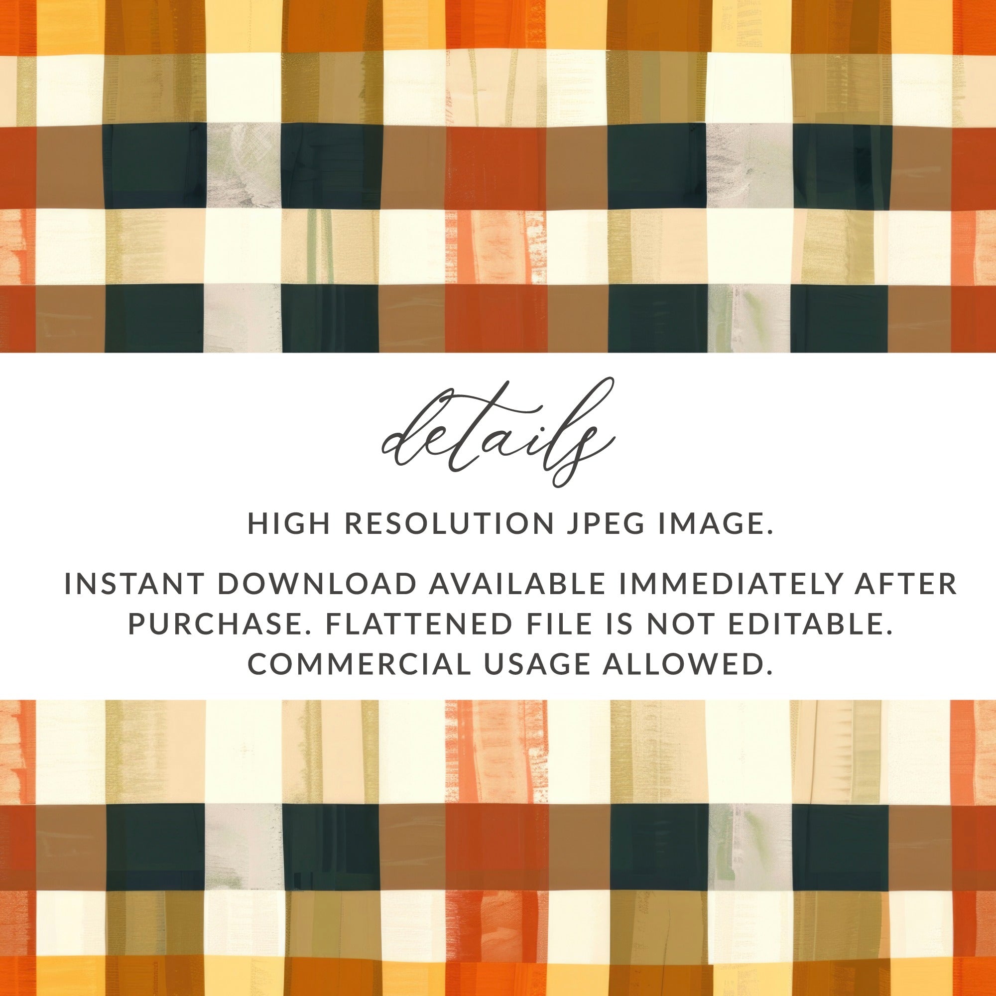 Fall Plaid Pattern High Resolution JPEG Instant Download
