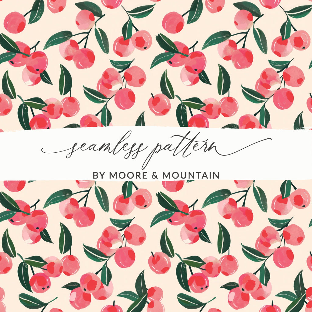 Peach and Green Seamless Pattern by Moore & Mountain Design