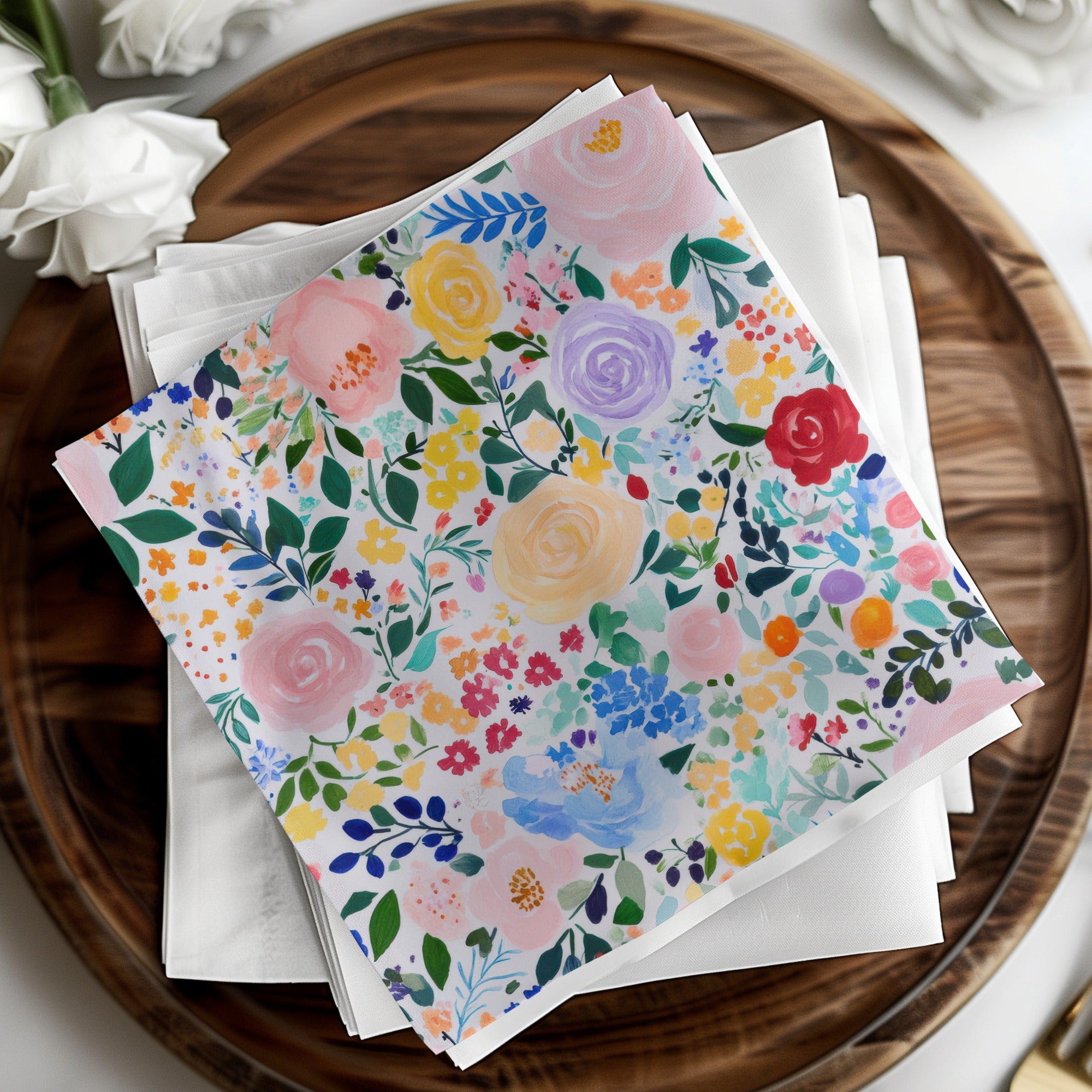 Abstract Floral Seamless Pattern, Digital Paper, Acrylic Flowers, Colorful Floral Design, Fine Art Floral, Digital Product