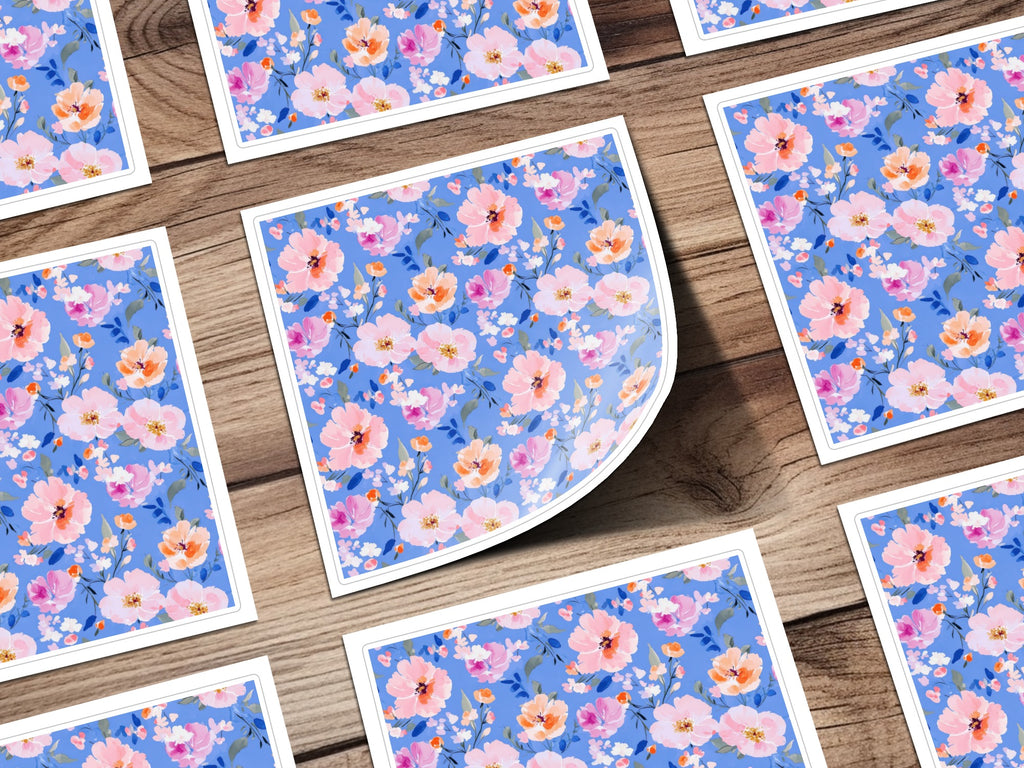 Vibrant Floral Pattern Stickers for Creative Designs