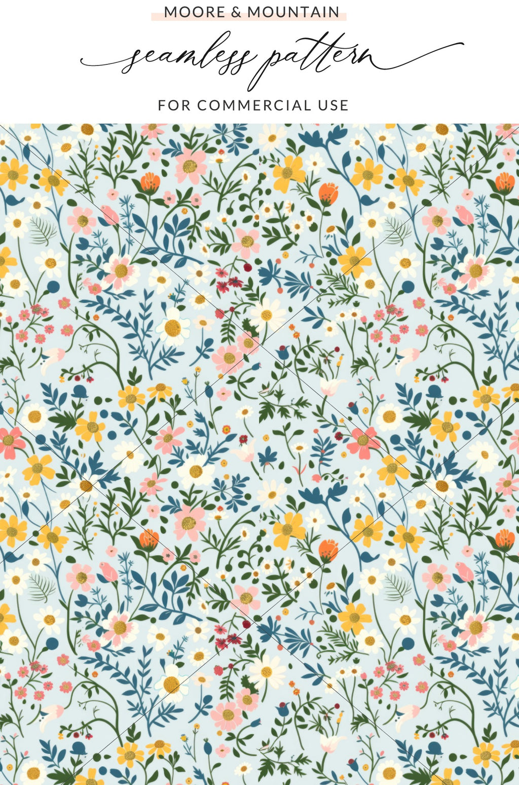 Colorful Floral Seamless Pattern for Commercial Use