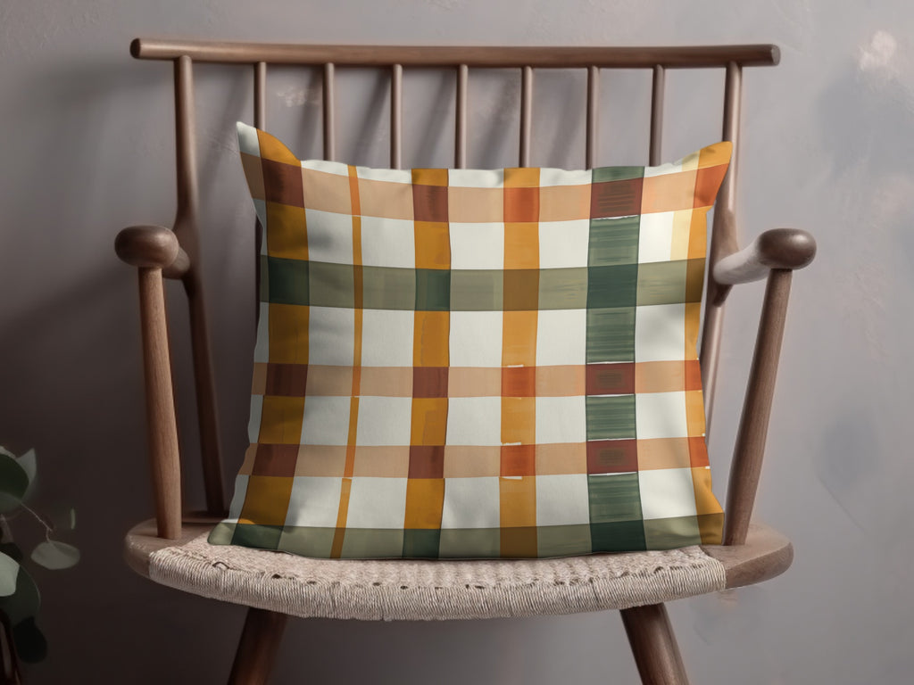 Colorful Plaid Decorative Square Throw Pillow product