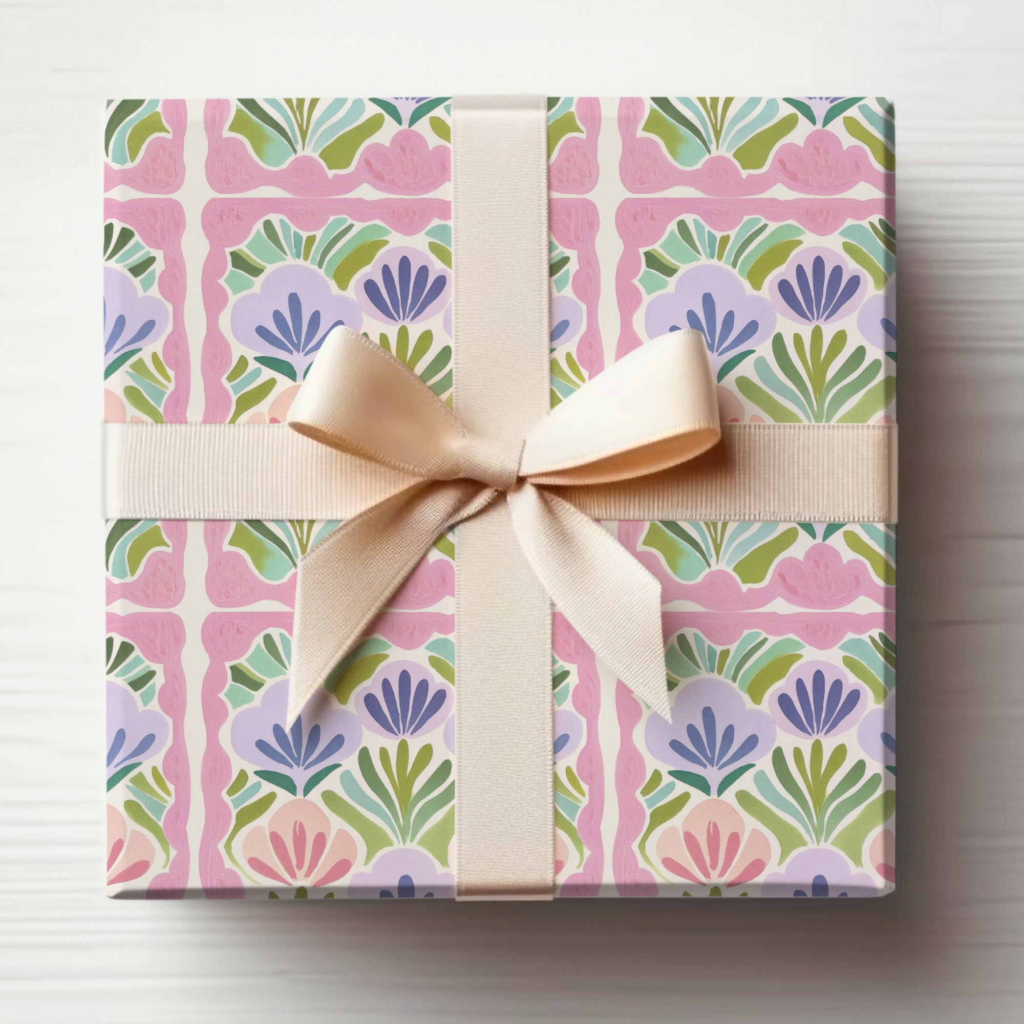 Elegant Pastel Floral Pattern Gift Wrapping Paper