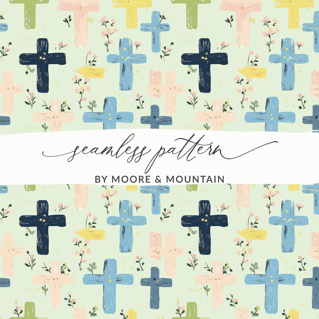 Colorful Crosses Seamless Pattern by Moore & Mountain