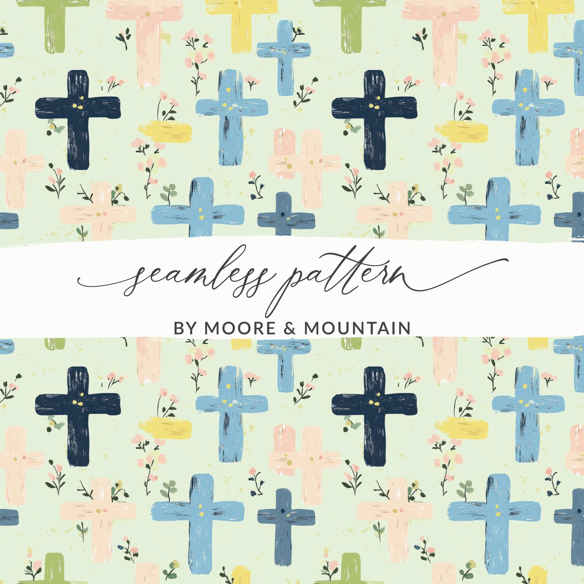 Colorful Crosses Seamless Pattern by Moore & Mountain