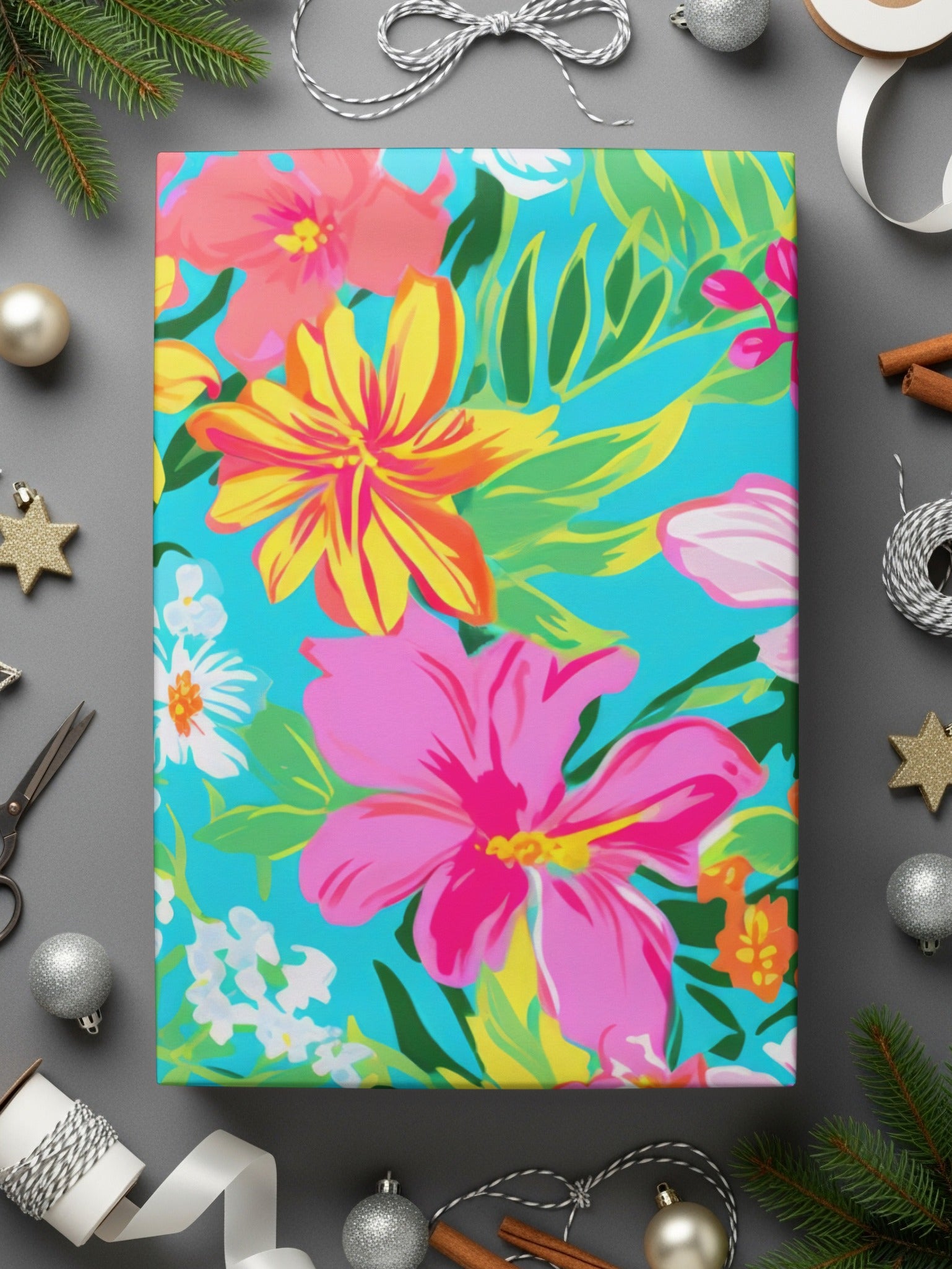 Vibrant Floral Pattern with Tropical Elements Product