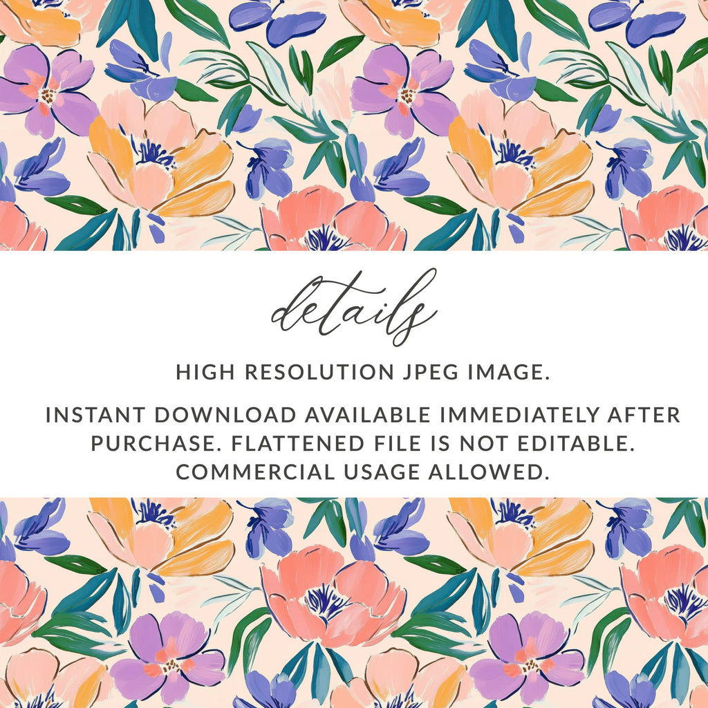 Floral pattern with text "details" and download information.