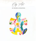 Colorful abstract floral watercolor puzzle piece by Moore & Mountain.