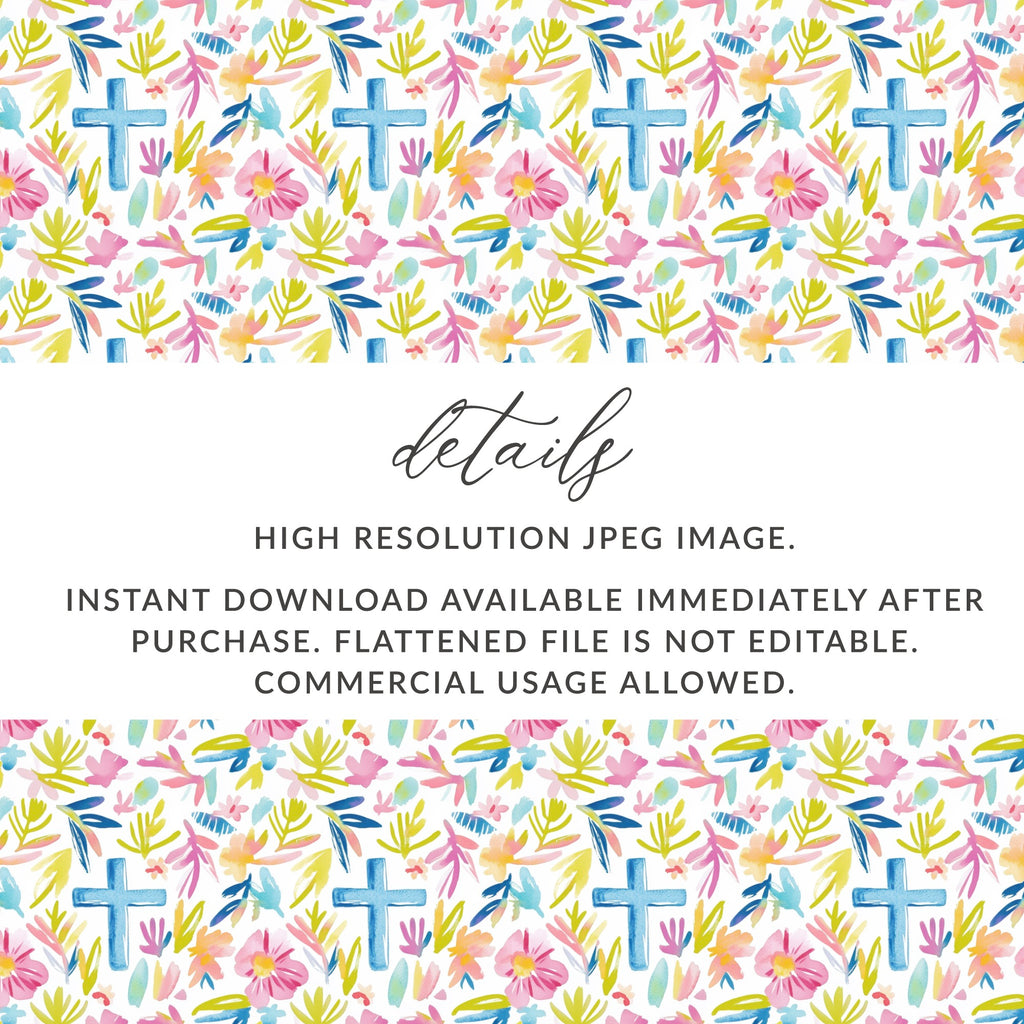 Colorful Floral and Cross Pattern High-Resolution JPEG Image