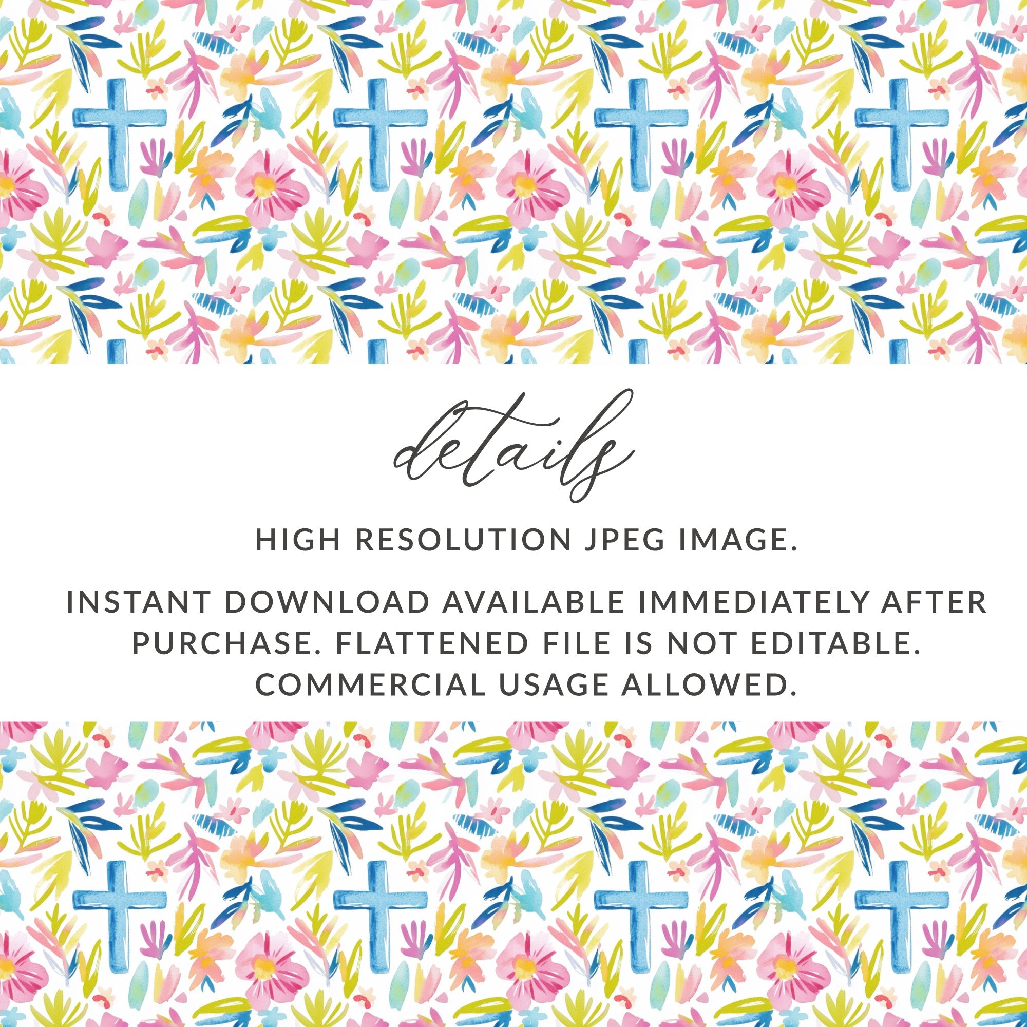 Colorful Floral and Cross Pattern High-Resolution JPEG Image