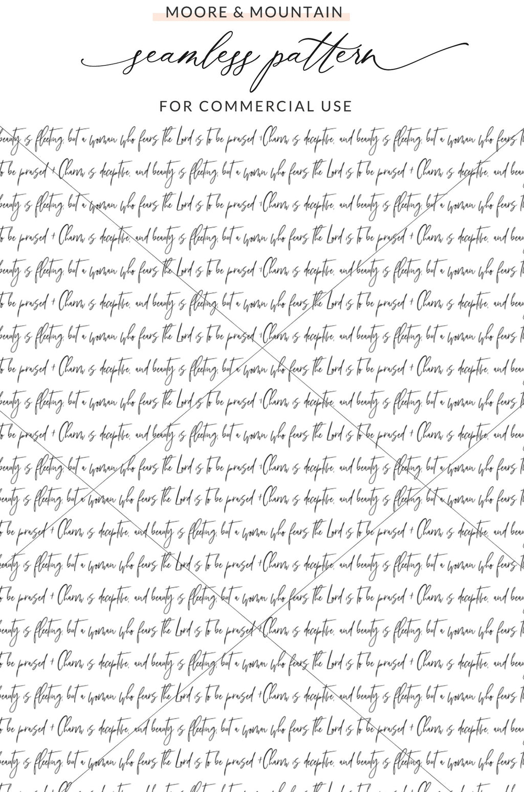 Seamless Pattern for Commercial Use Script Design