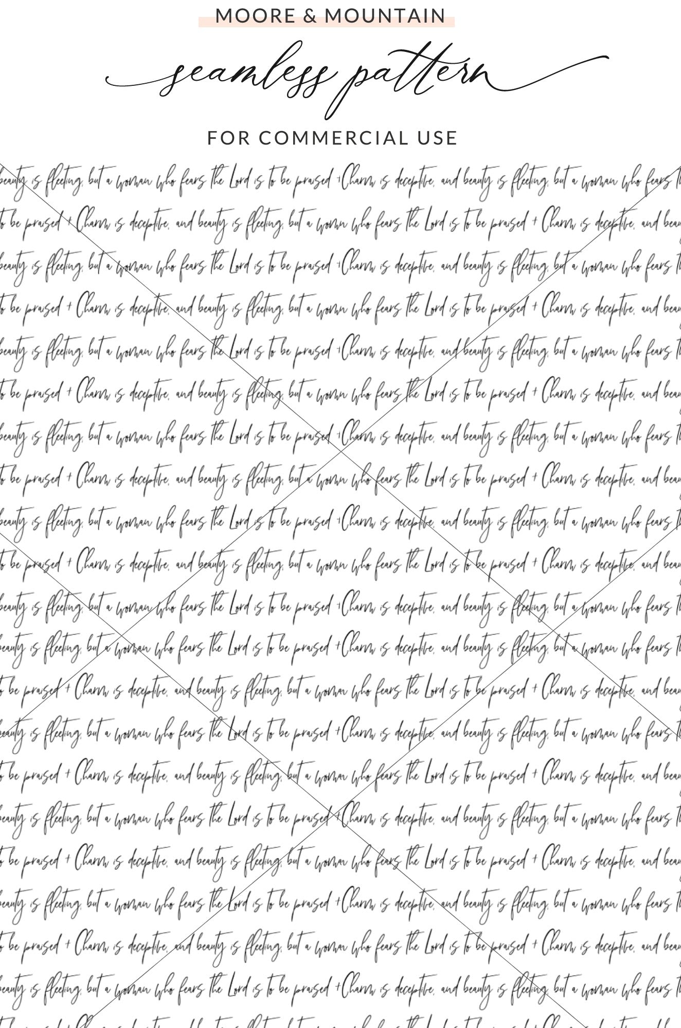 Seamless Pattern for Commercial Use Script Design
