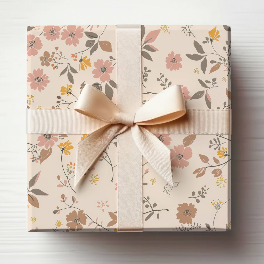 Elegant Floral Gift Wrap With Ribbon for Special Occasions
