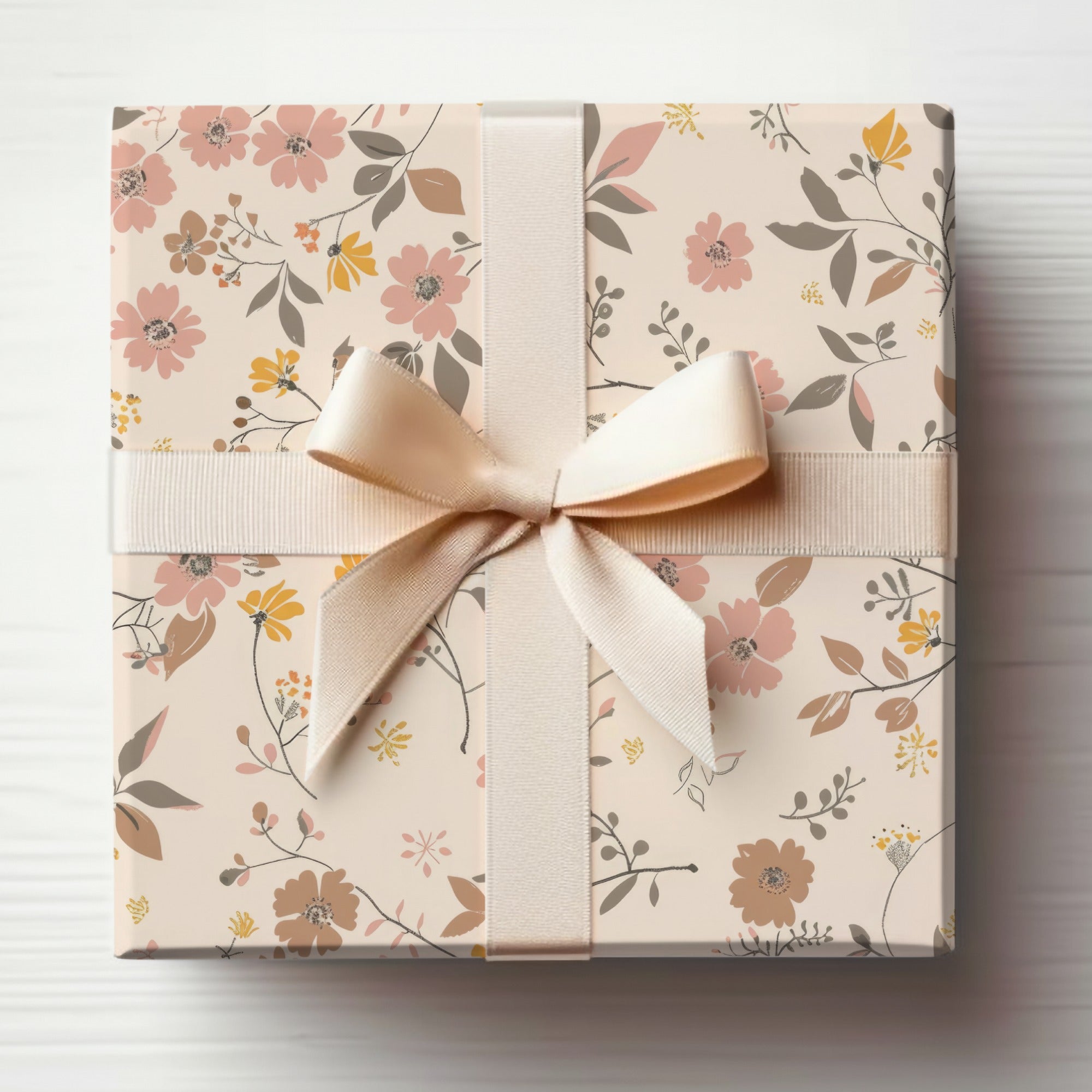 Elegant Floral Gift Wrap With Ribbon for Special Occasions