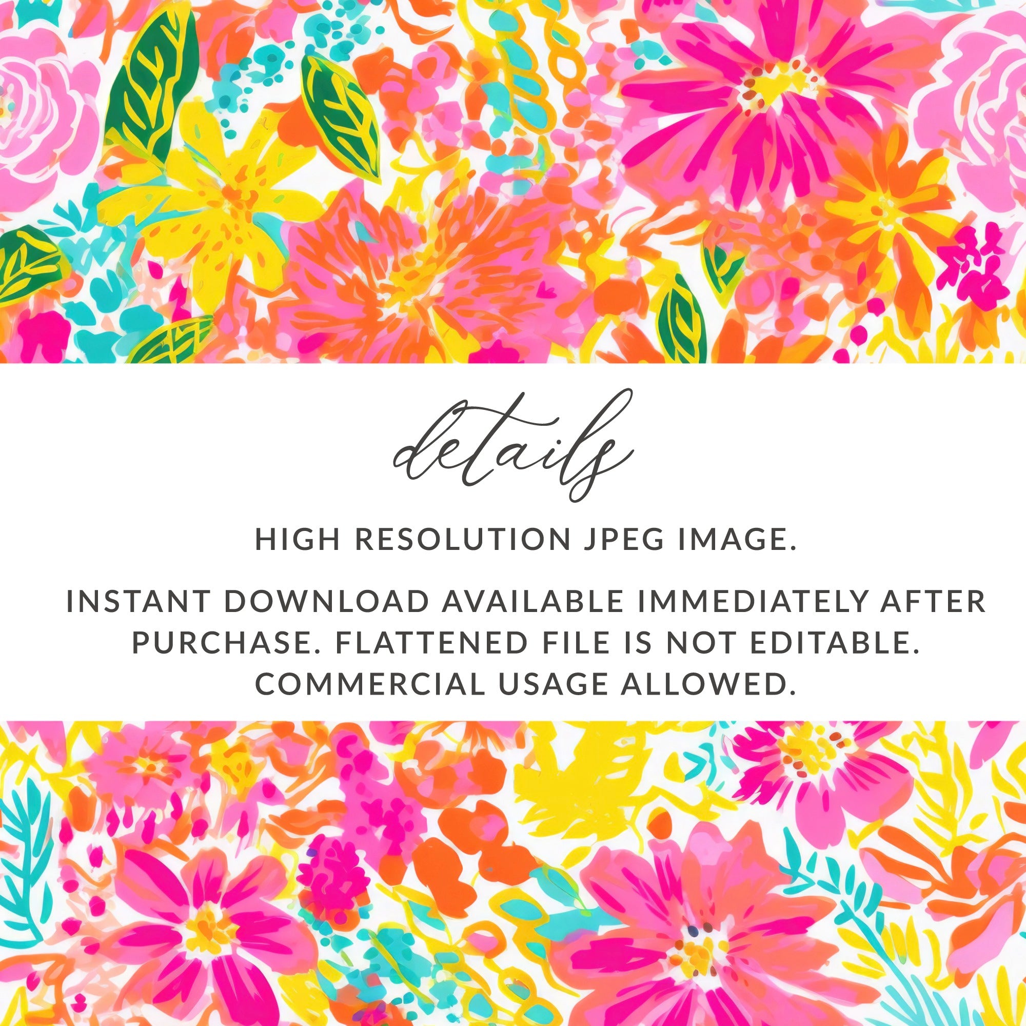 Vibrant Floral Instant Download High Resolution Image