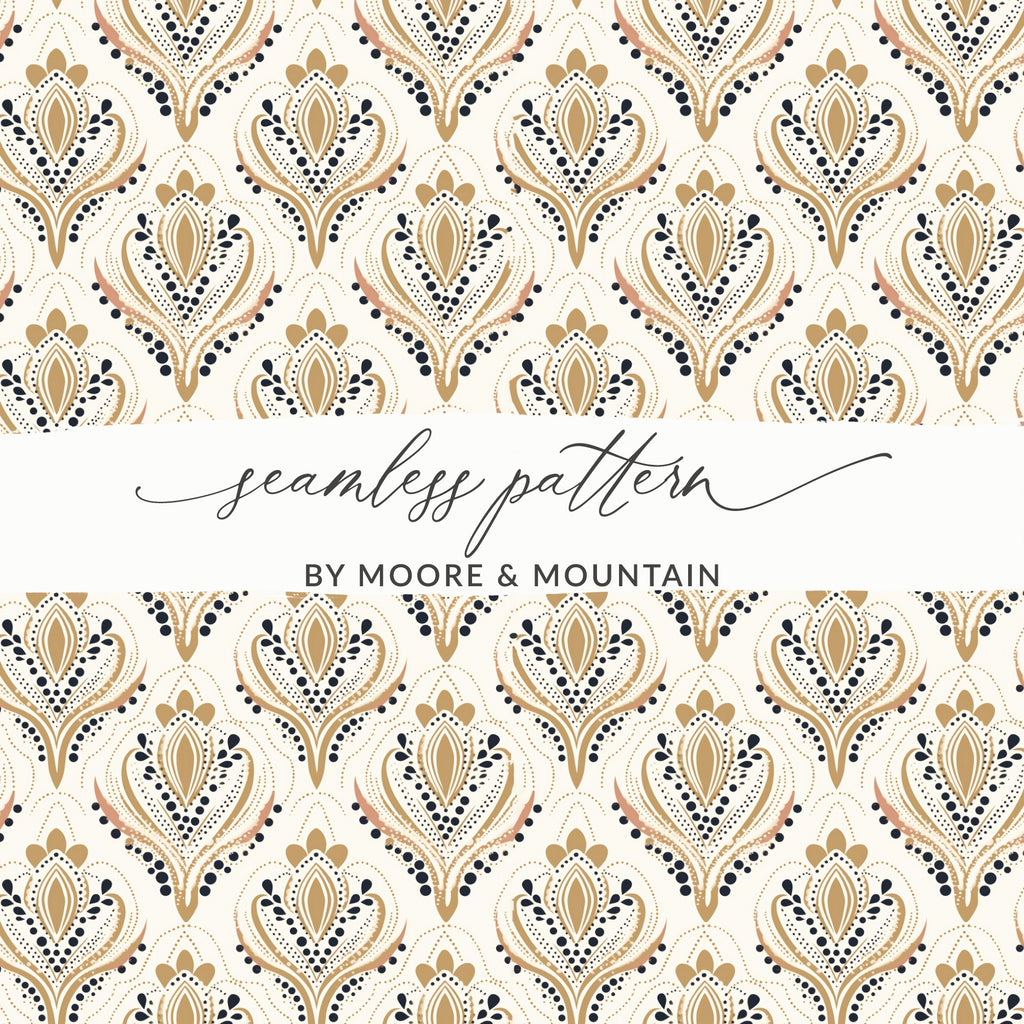 Elegant Gold and Black Seamless Pattern Design
