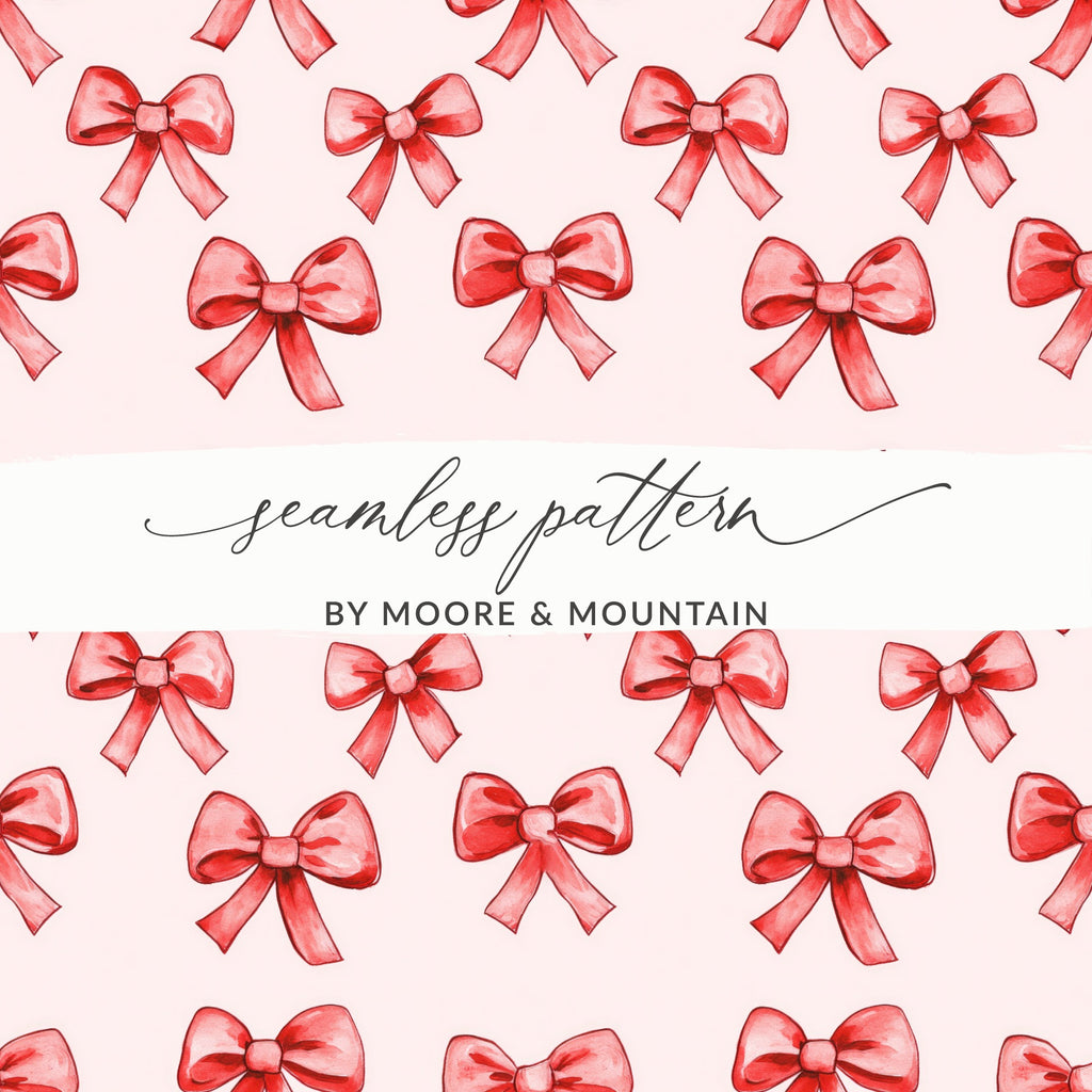 Red Bow Seamless Pattern by Moore and Mountain