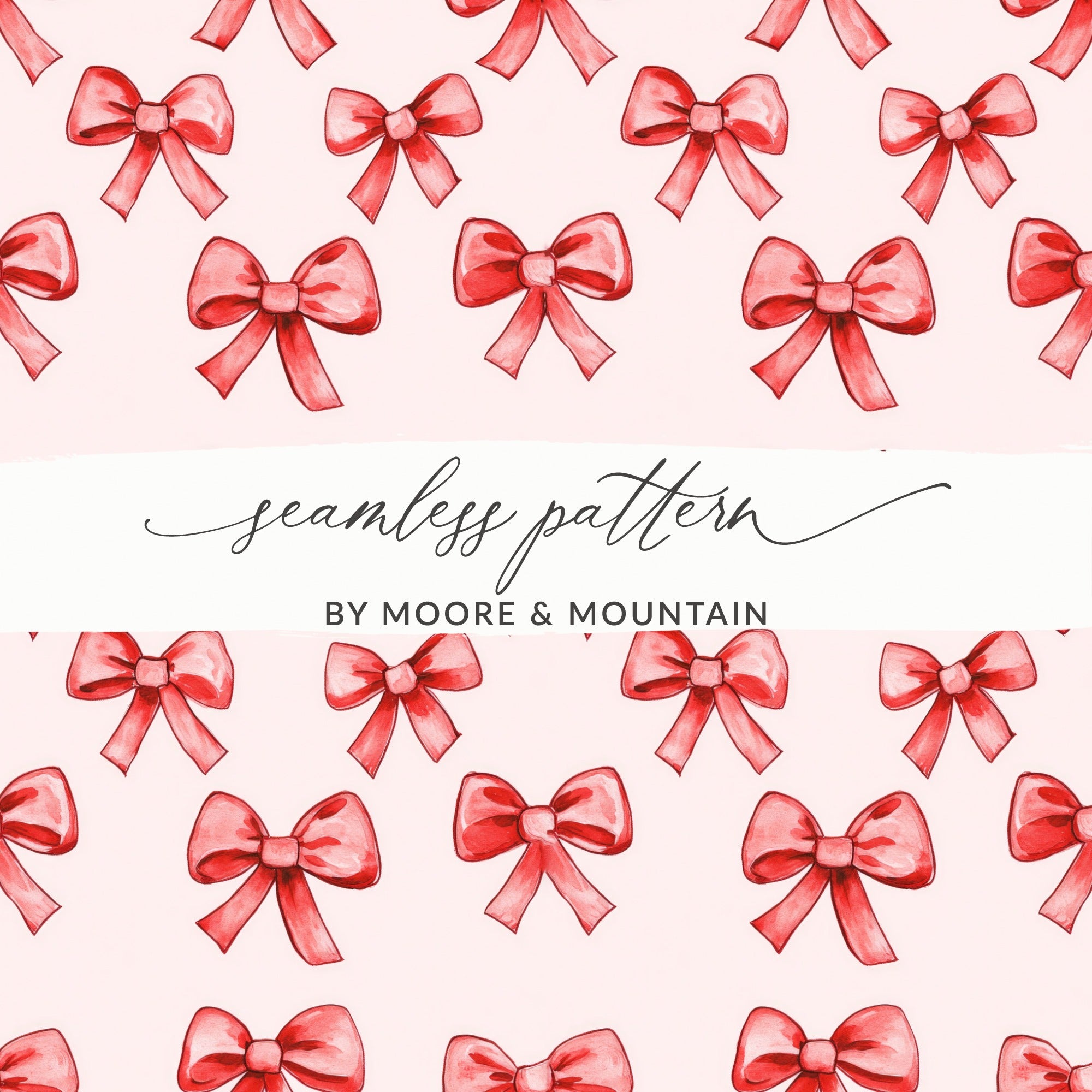Red Bow Seamless Pattern by Moore and Mountain