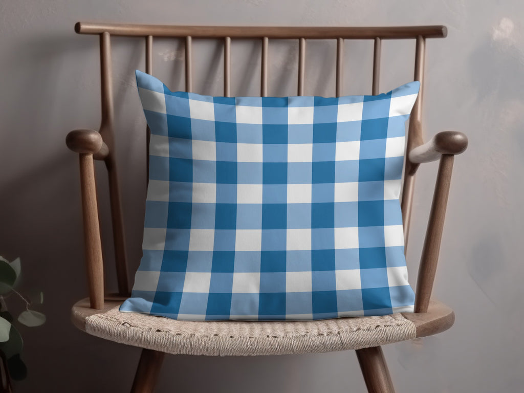 Blue and White Checkered Decorative Pillow product