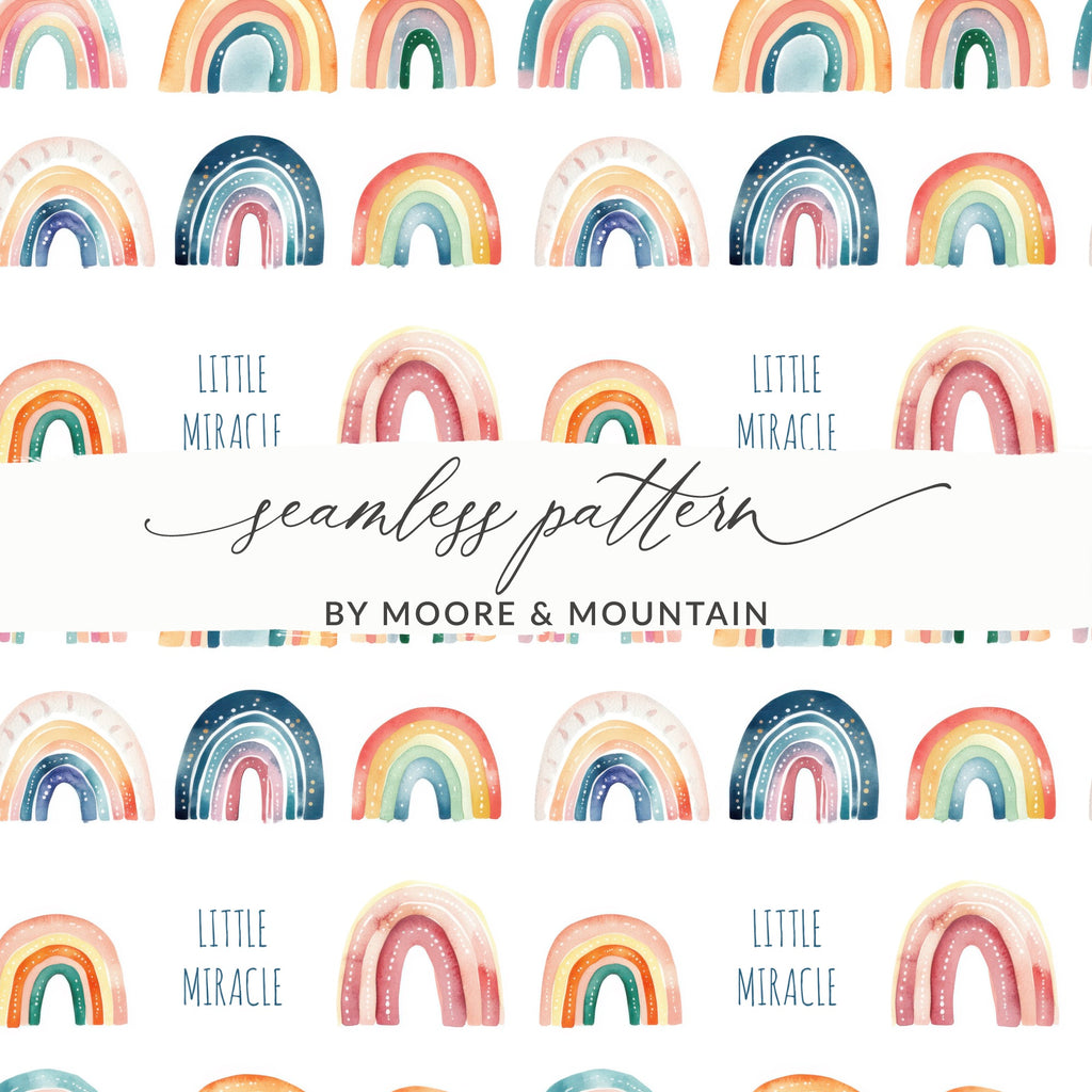 Little Miracle Rainbow Seamless Pattern by Moore & Mountain