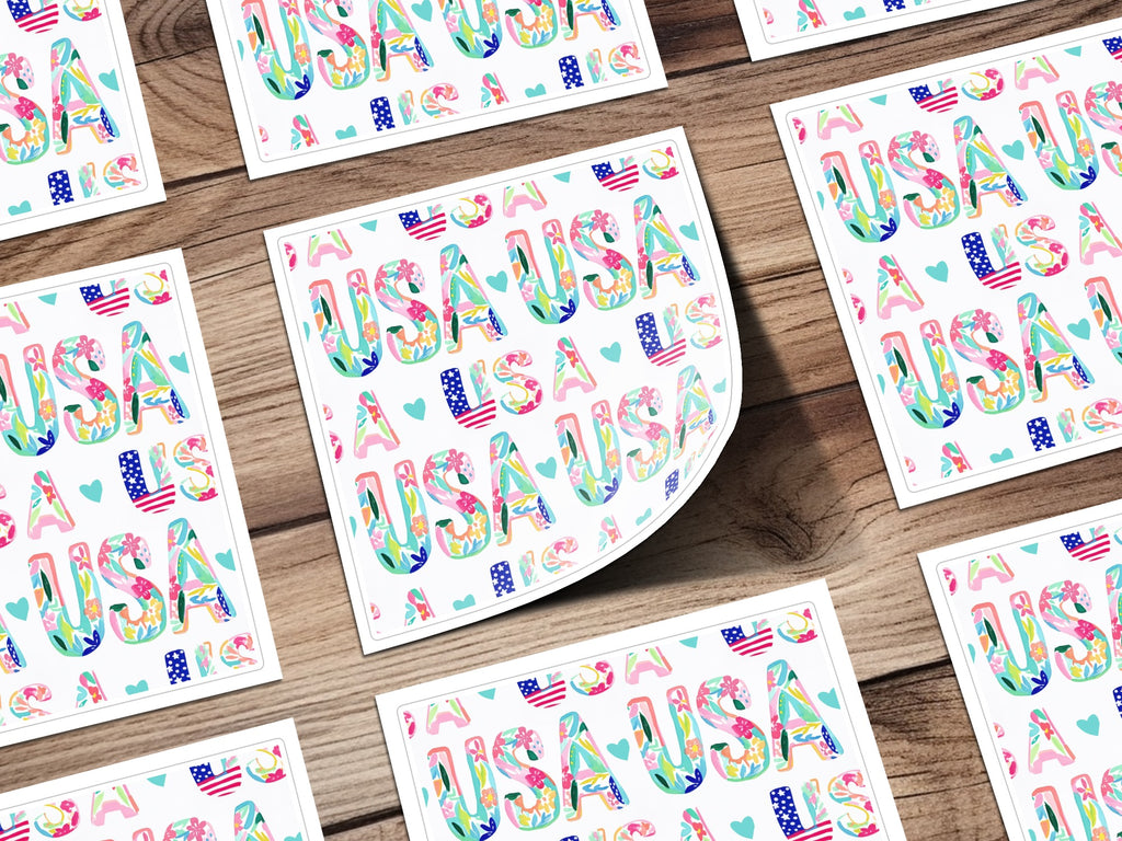 Colorful USA Letter Design With Floral Patterns product type