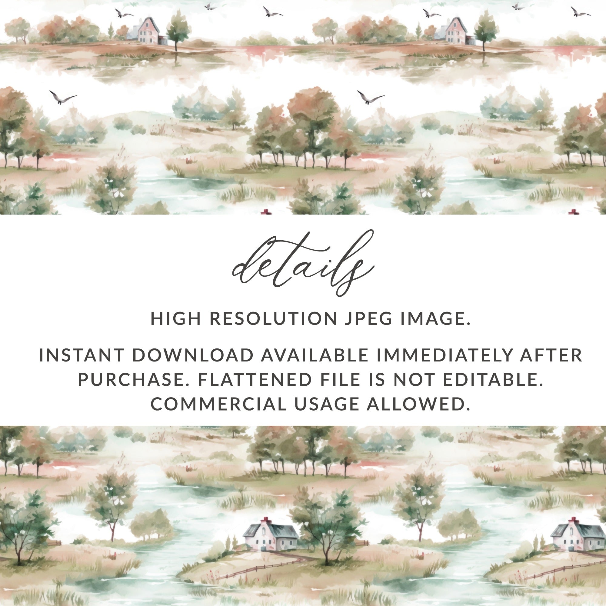 High Resolution JPEG Pastoral Landscape Instant Download