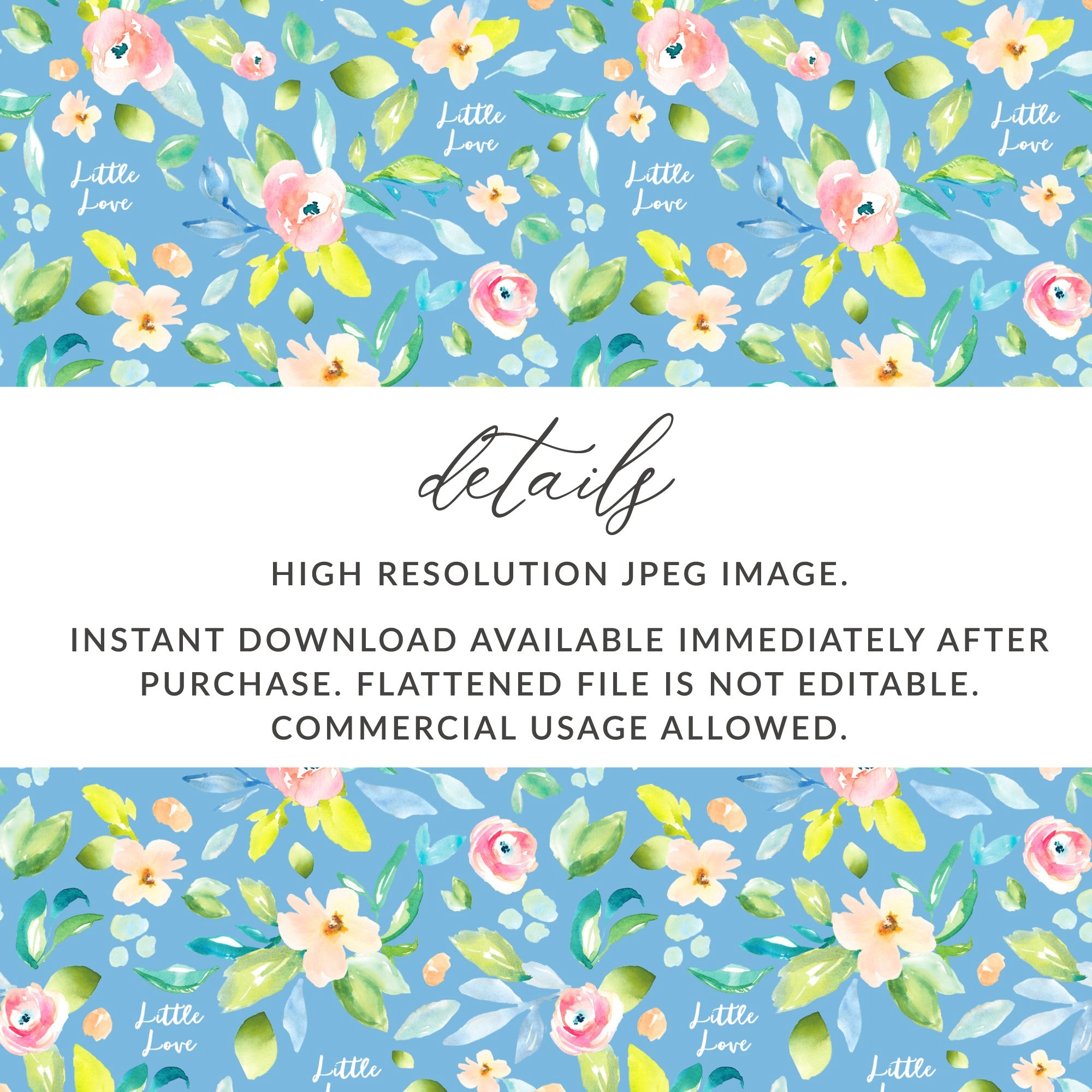 Watercolor Floral Little Love Background Design