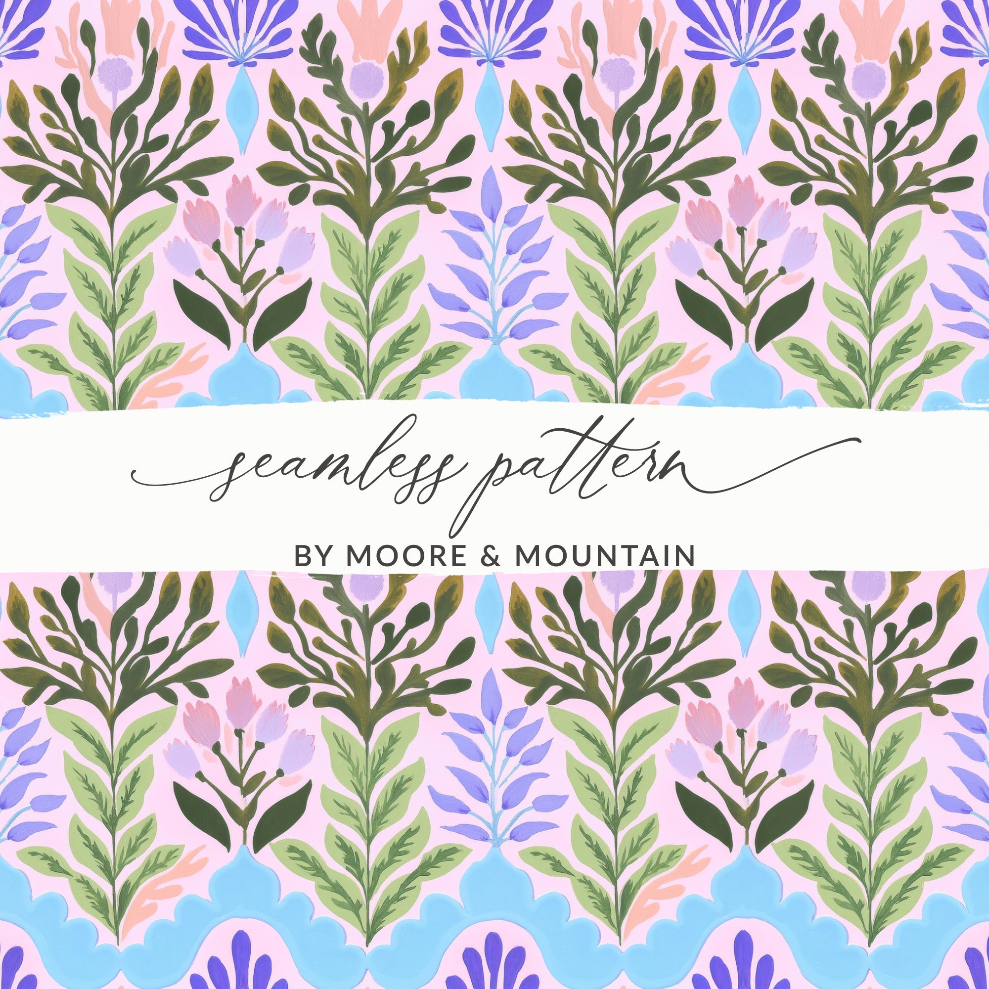 Vibrant Floral Seamless Pattern by Moore & Mountain Design