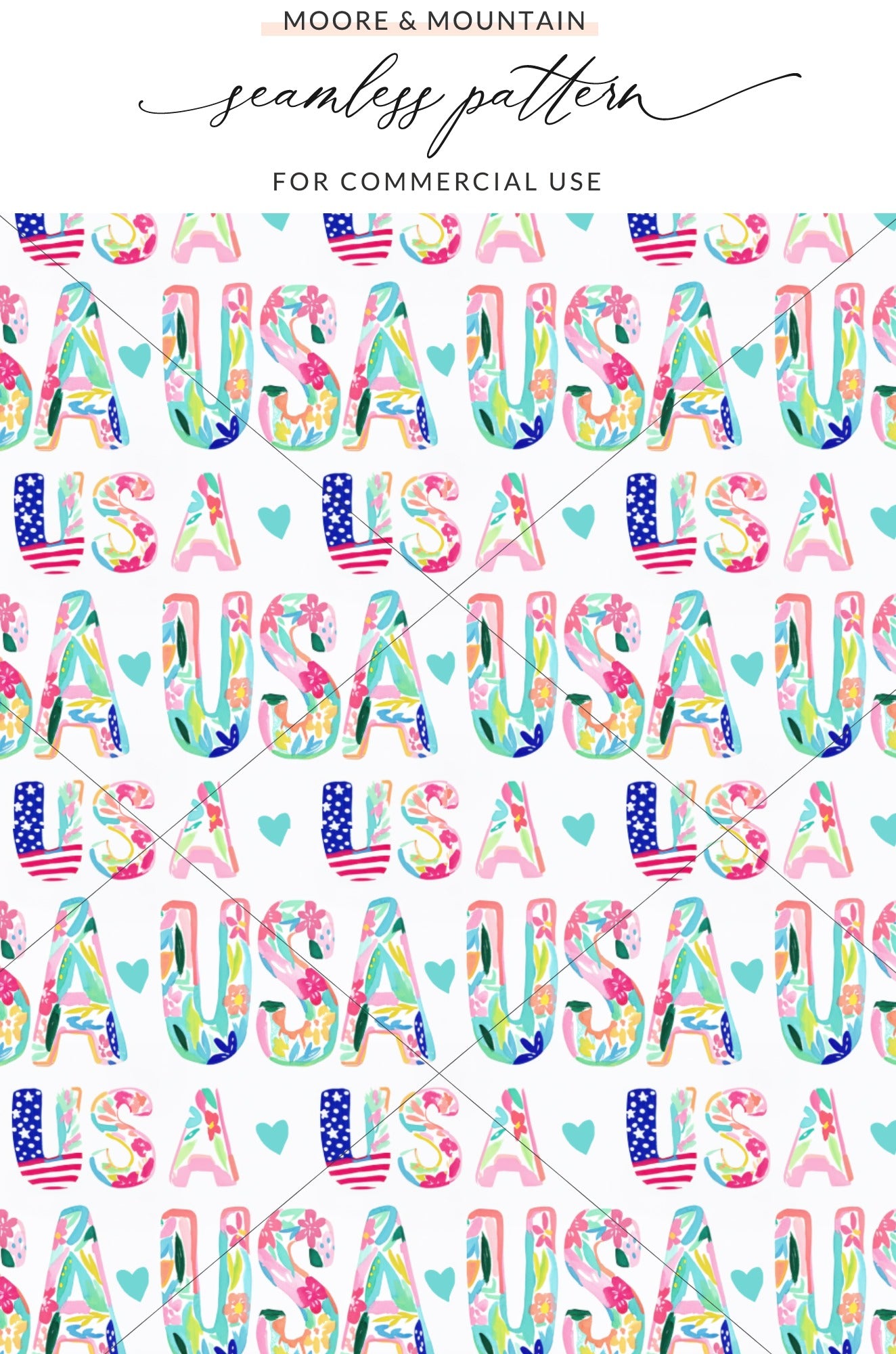 USA Themed Seamless Pattern for Commercial Use