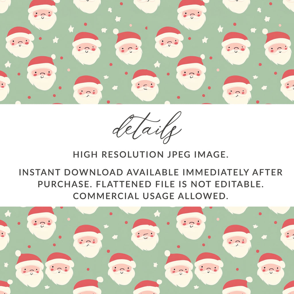 Cute Santa Faces High Resolution Christmas JPEG Image