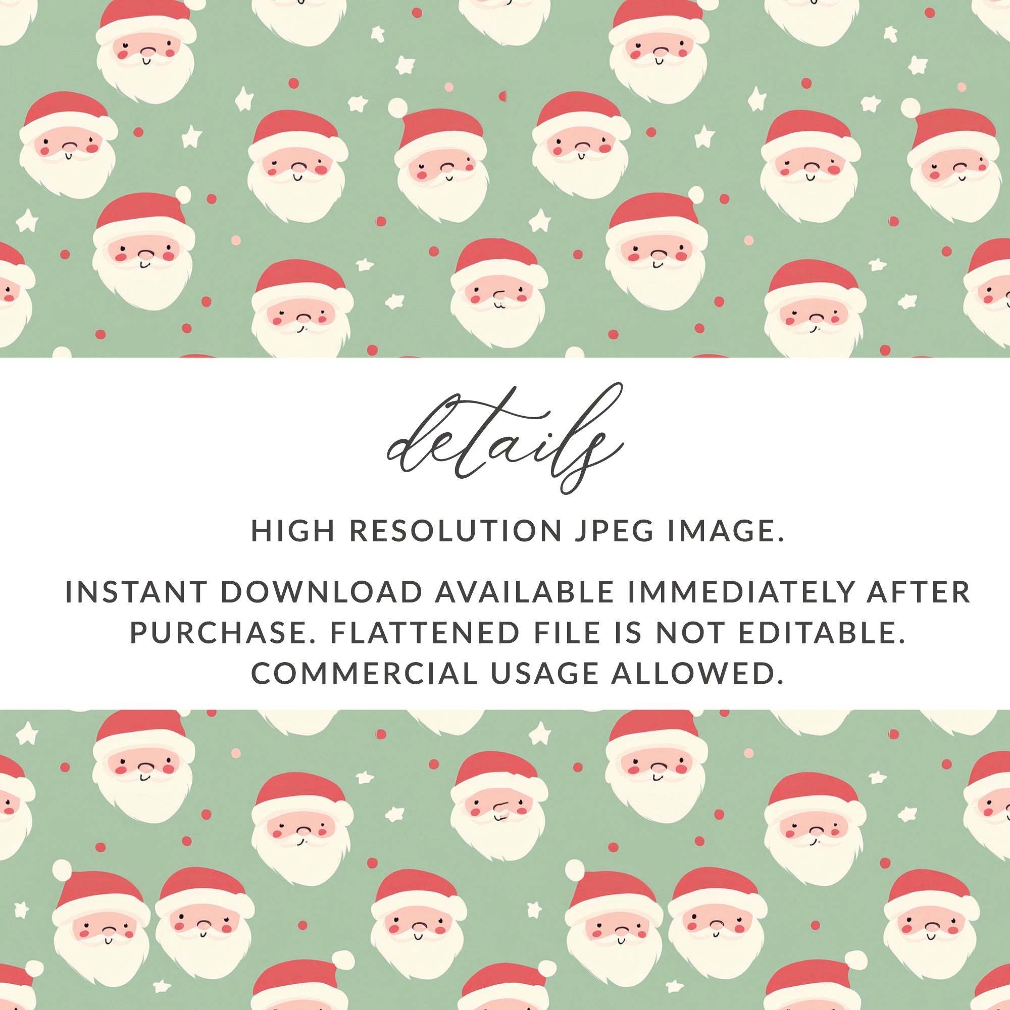 Cute Santa Faces High Resolution Christmas JPEG Image