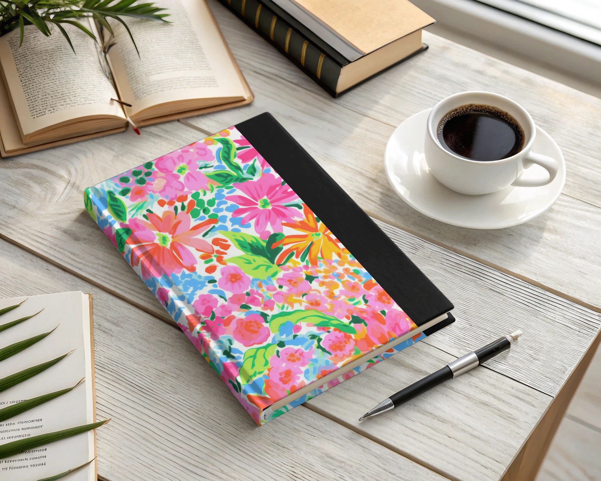 Colorful Floral Design Hardcover Book Journal Product